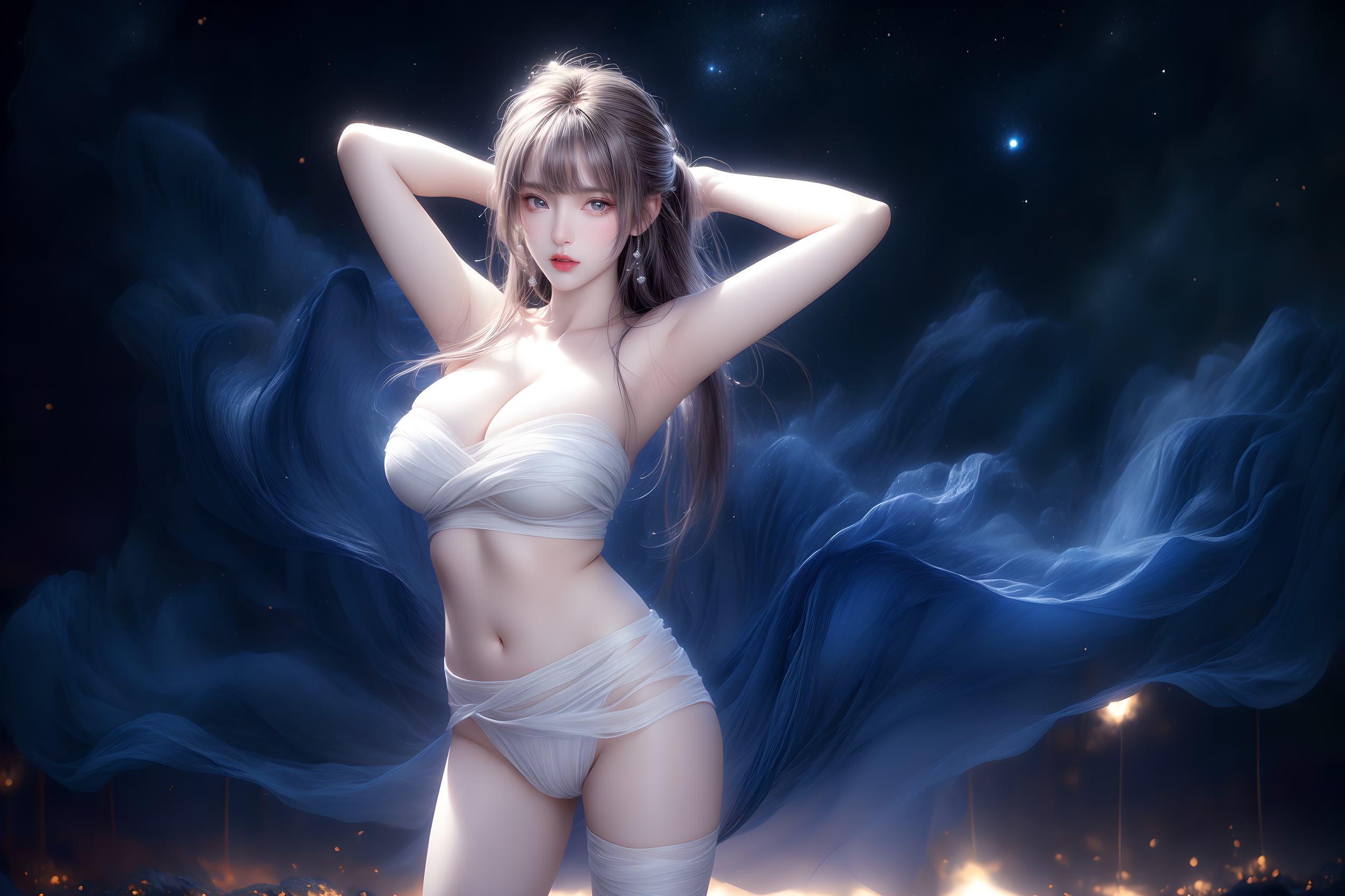 AI绘画 314 紫白少女[95P]第17张