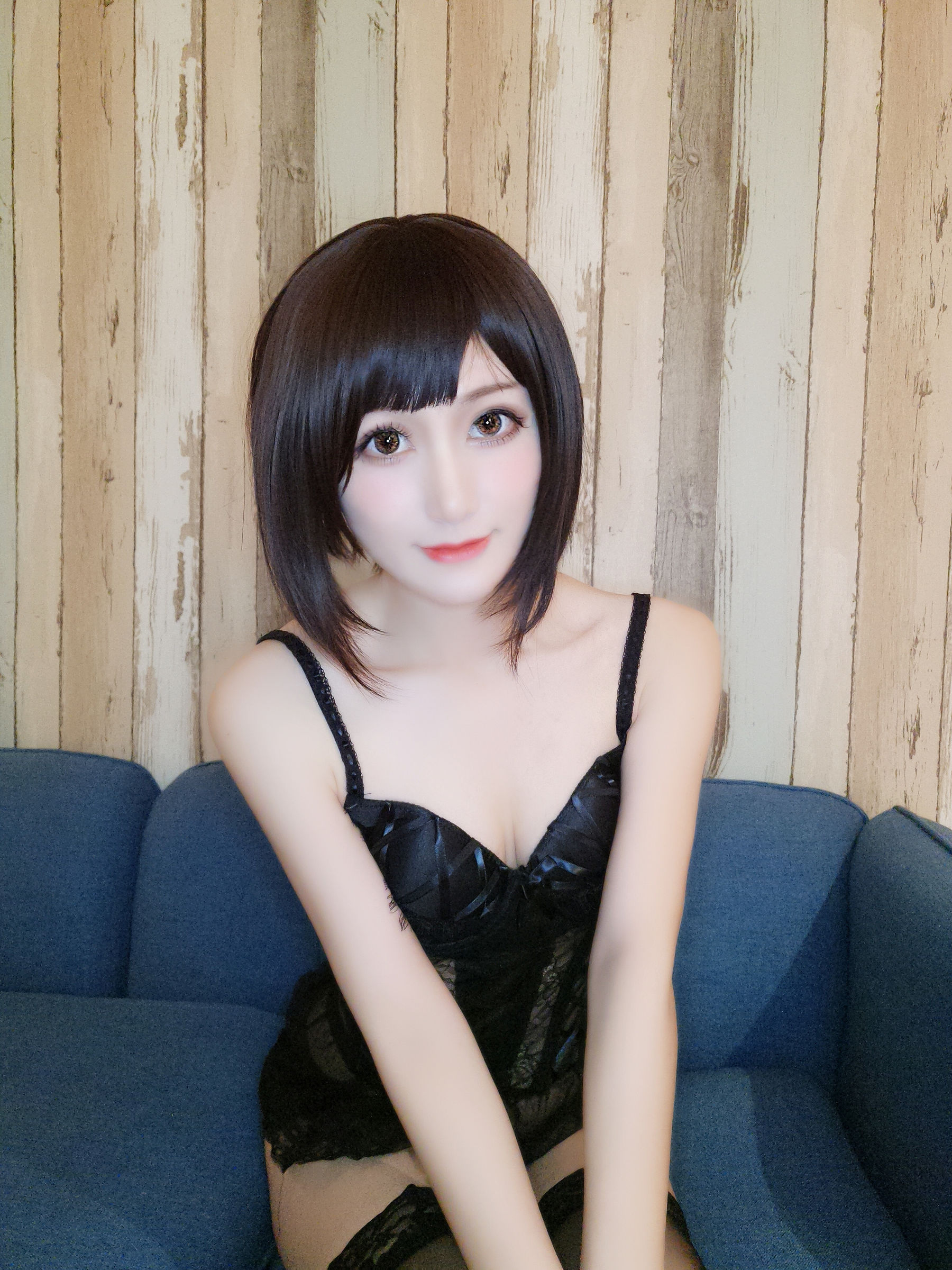 [网红COSER写真] 木之本果 - 黑色情趣内衣第4张