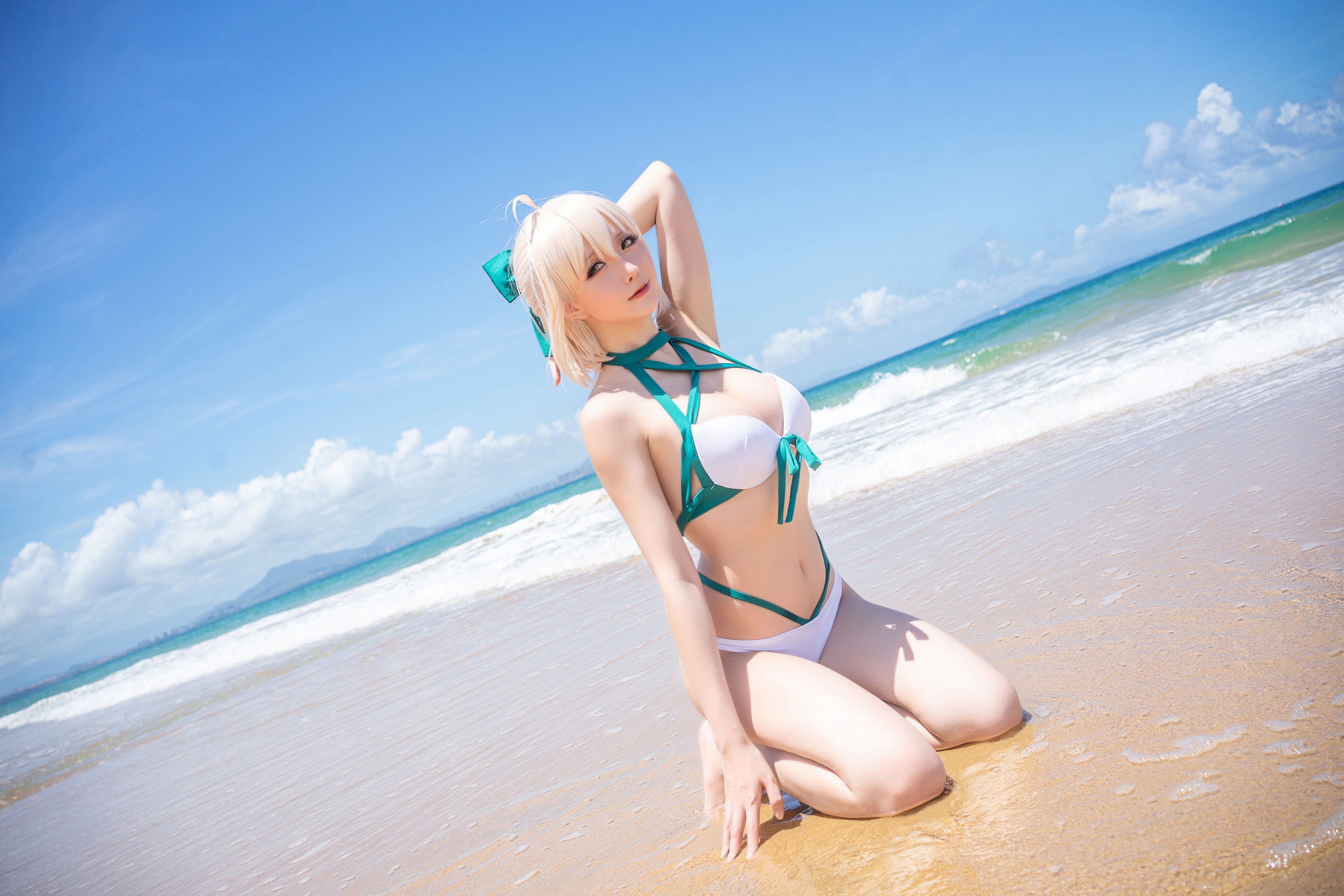 [COS福利] Coser小姐姐星之迟迟 - 秘密花园 冲田总司泳装第6张