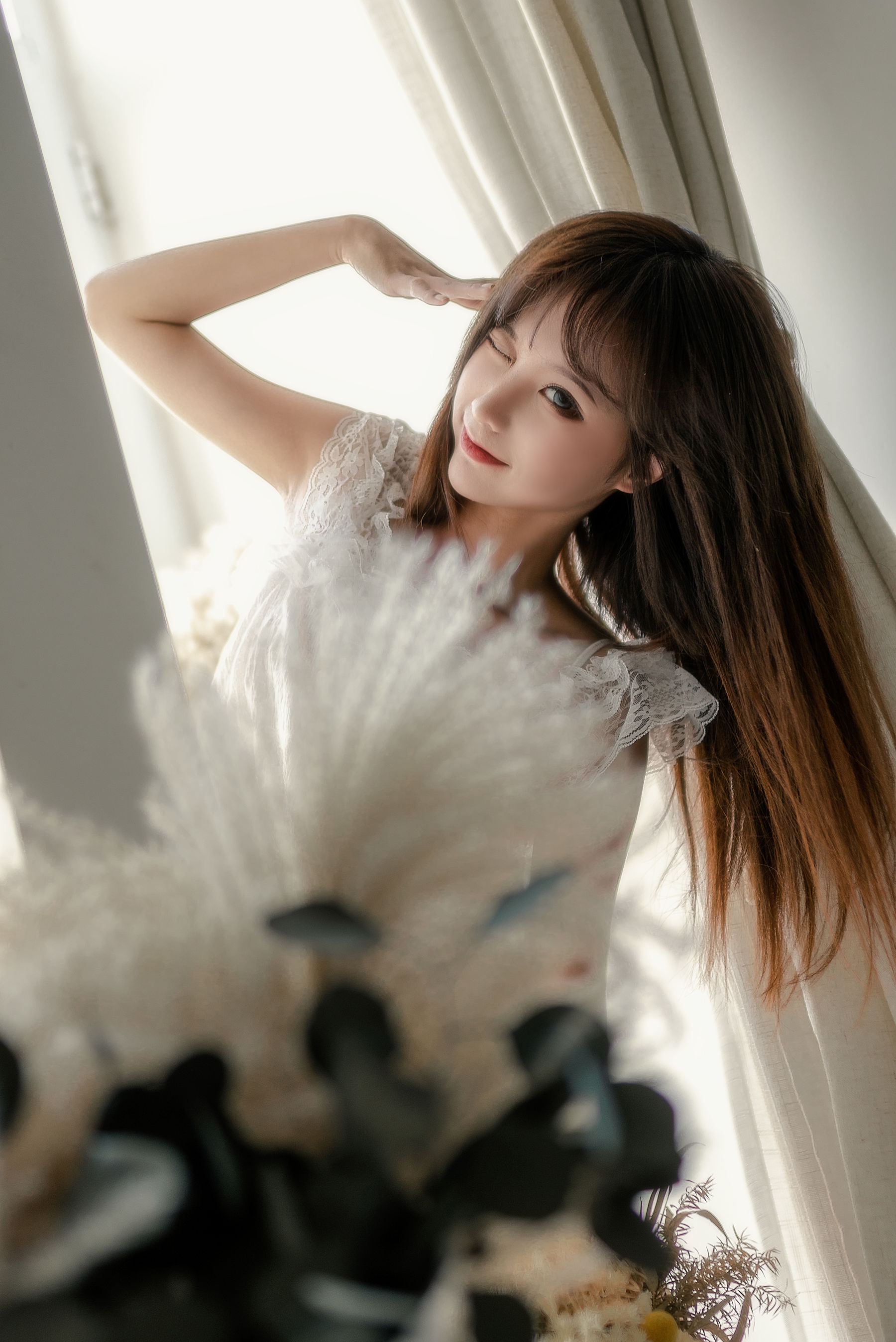 [COS福利] 动漫博主蠢沫沫 - 大象 白睡衣第5张