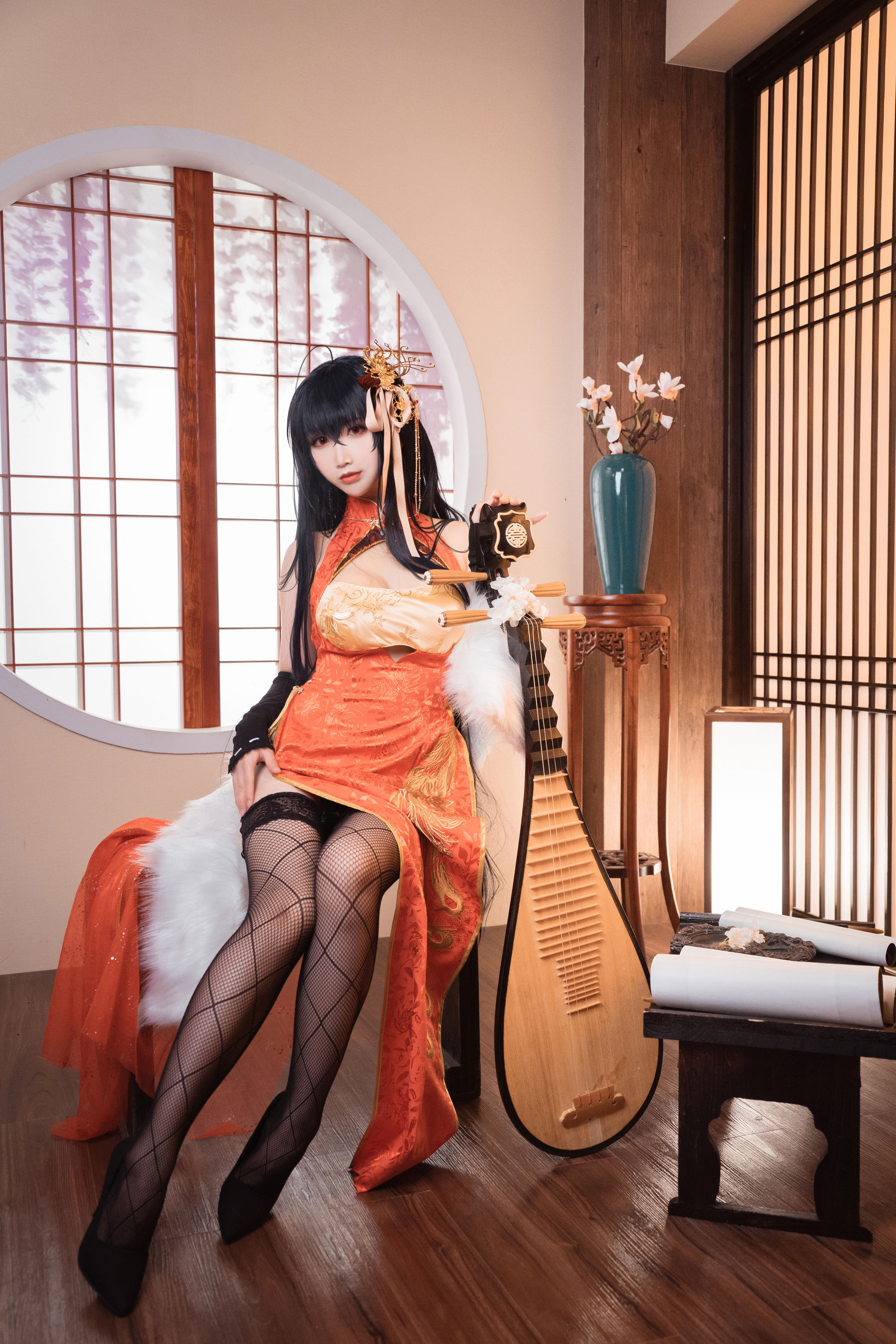 [COS福利] 可爱人气Coser面饼仙儿 - 大凤旗袍第1张