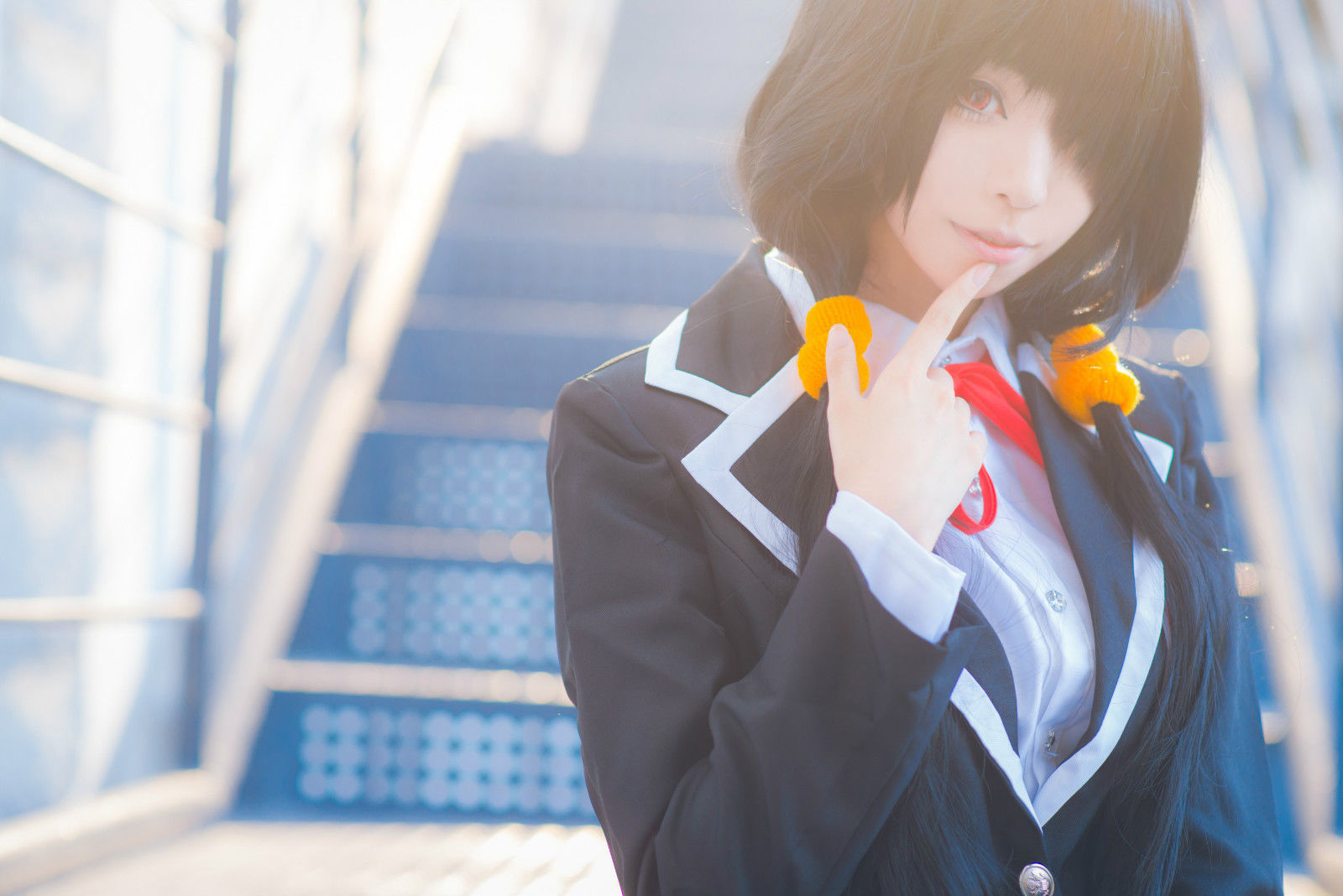 [COS福利] 长腿Coser青青子Js - 狂三校服第1张