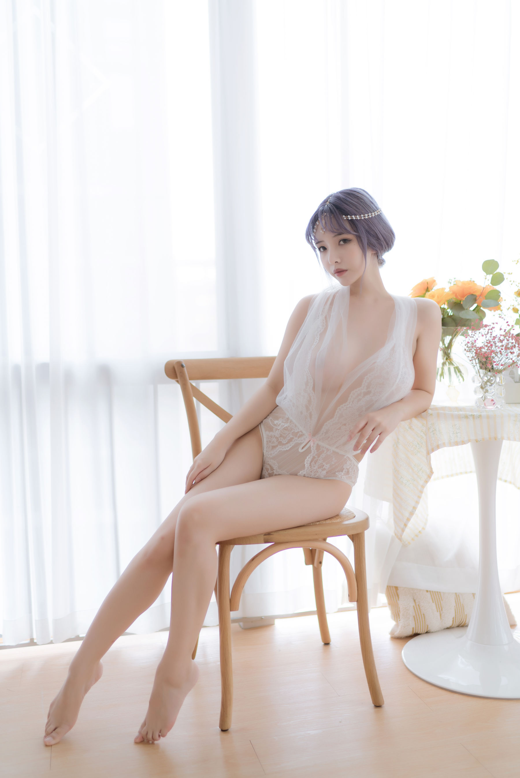 [COS福利] 动漫博主雯妹 - 白色希腊第3张