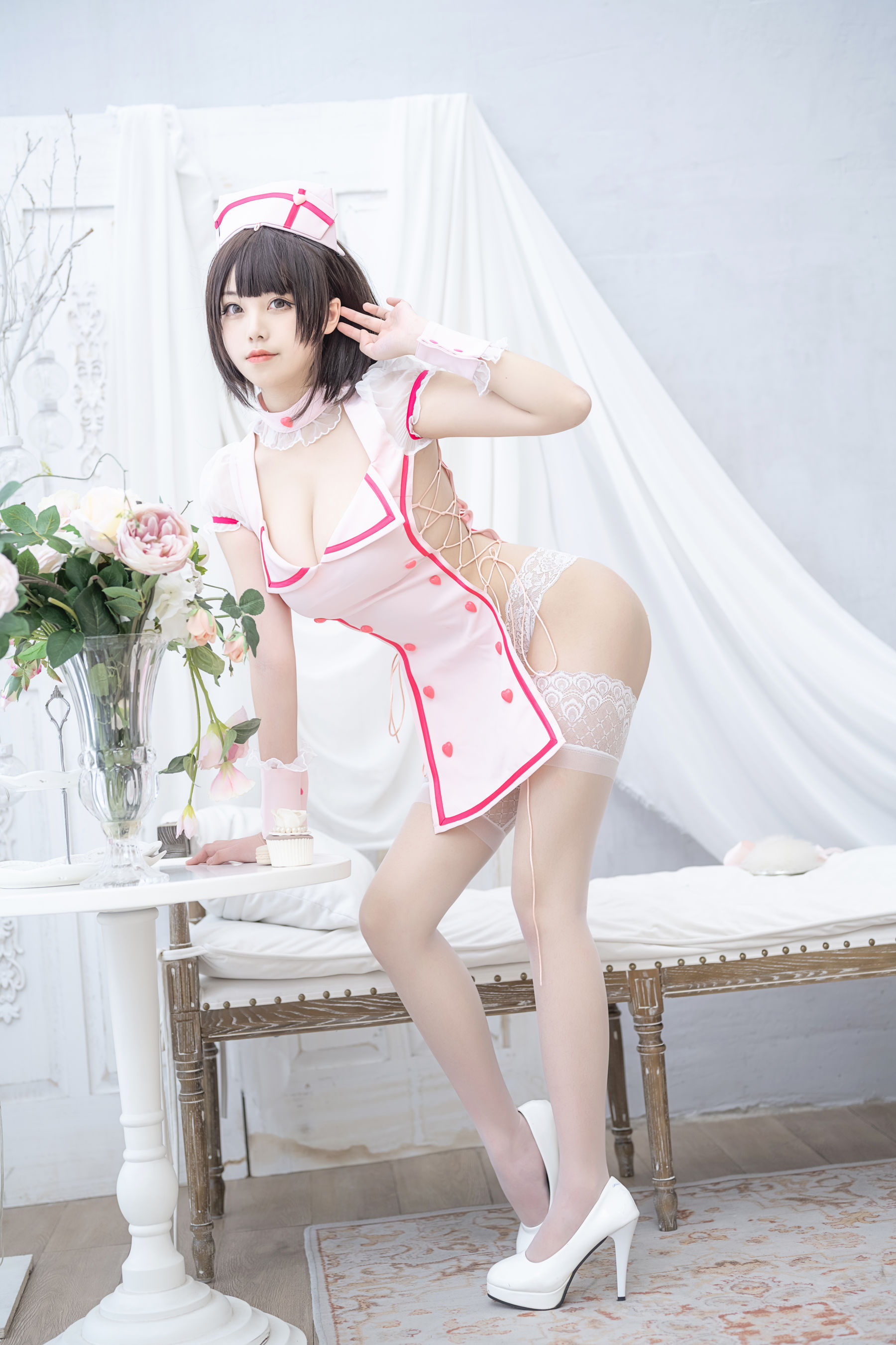 [福利COS] 萌系小姐姐蜜汁猫裘 - 小护士第8张