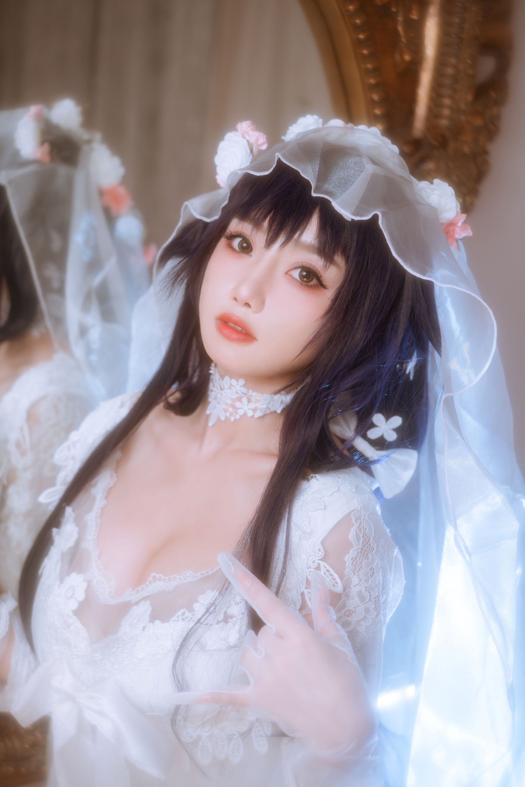 [福利COS] 白嫩美少女鬼畜瑶 - 婚纱第9张