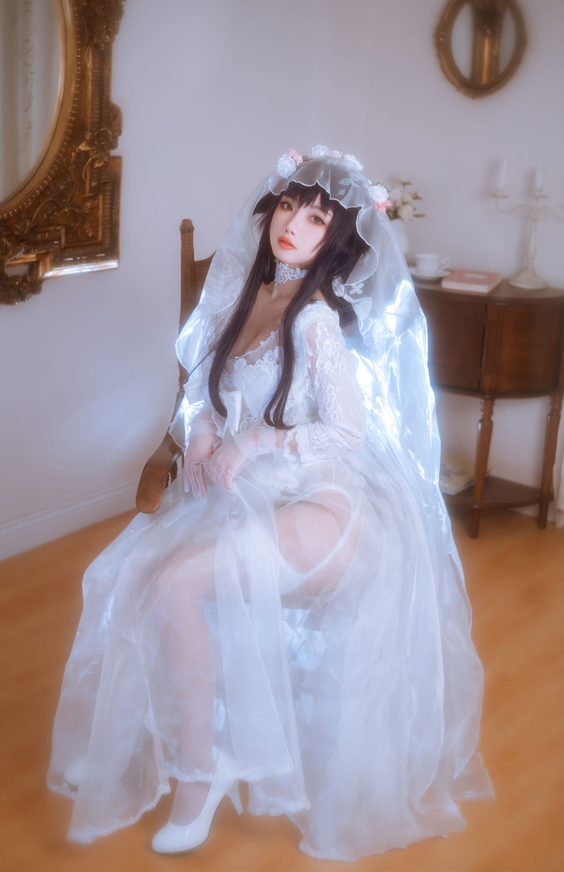 [福利COS] 白嫩美少女鬼畜瑶 - 婚纱第7张