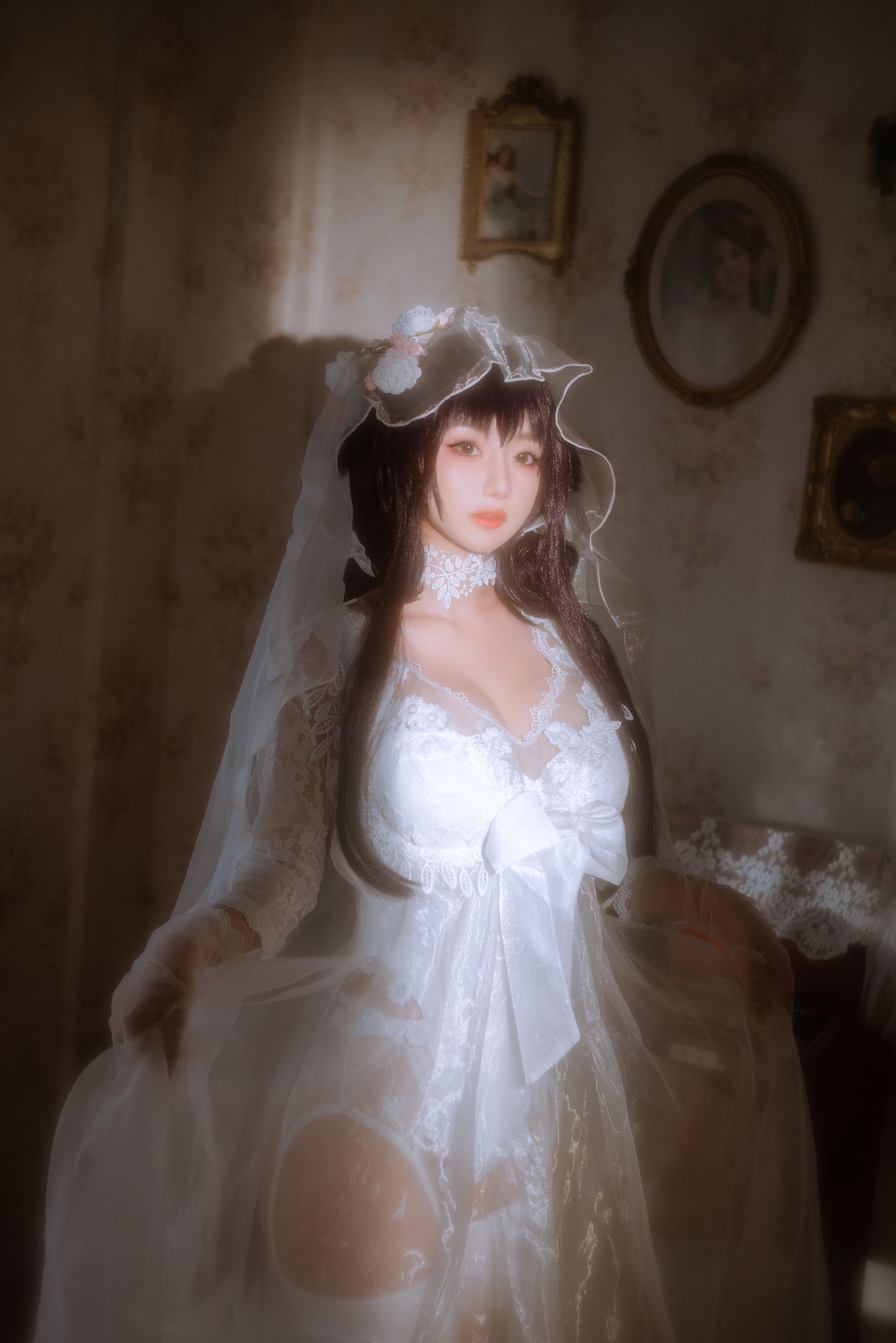 [福利COS] 白嫩美少女鬼畜瑶 - 婚纱第1张