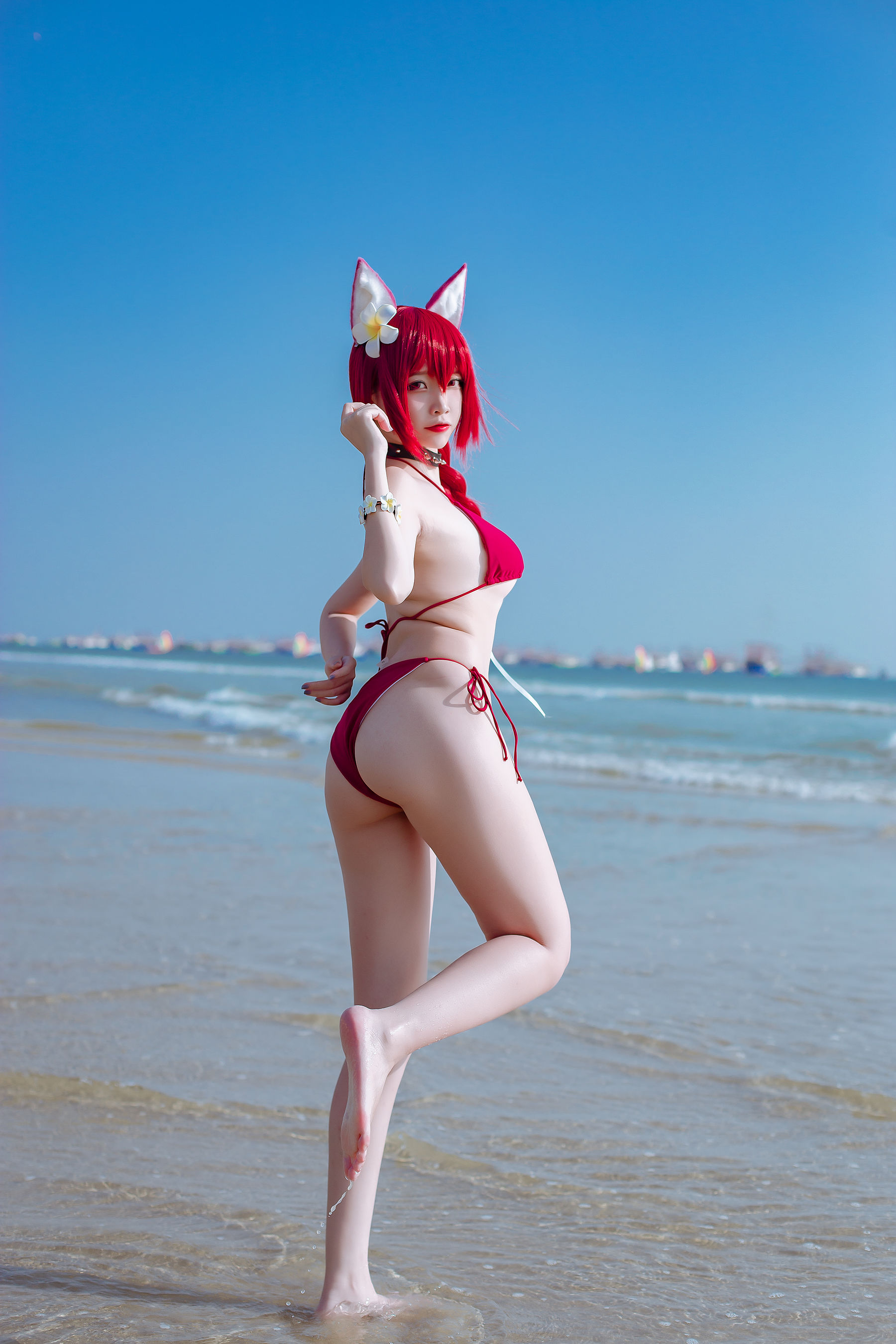 [福利COS] 人气Coser二佐Nisa - 碧蓝 千代田泳装第6张