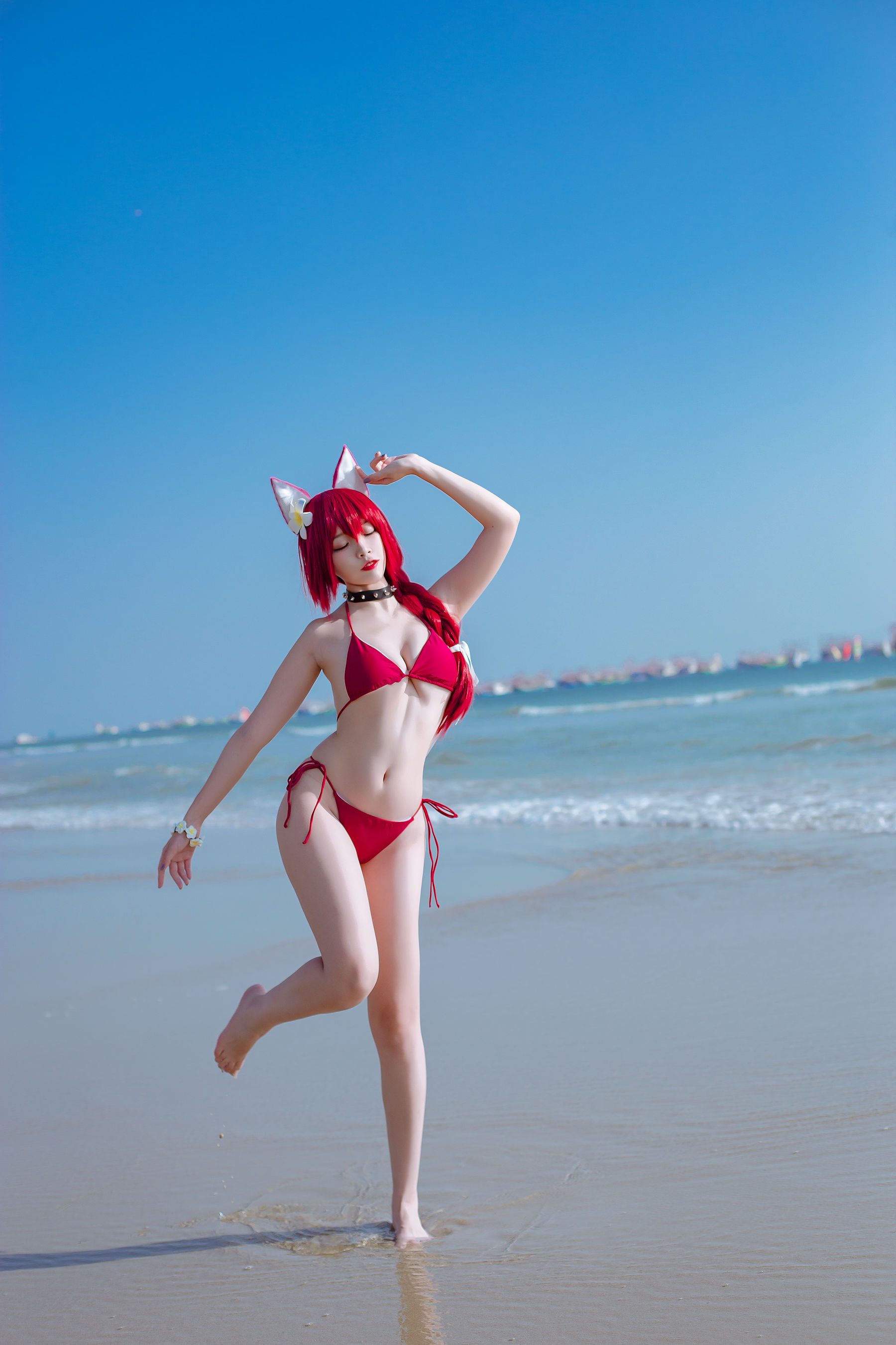 [福利COS] 人气Coser二佐Nisa - 碧蓝 千代田泳装第7张