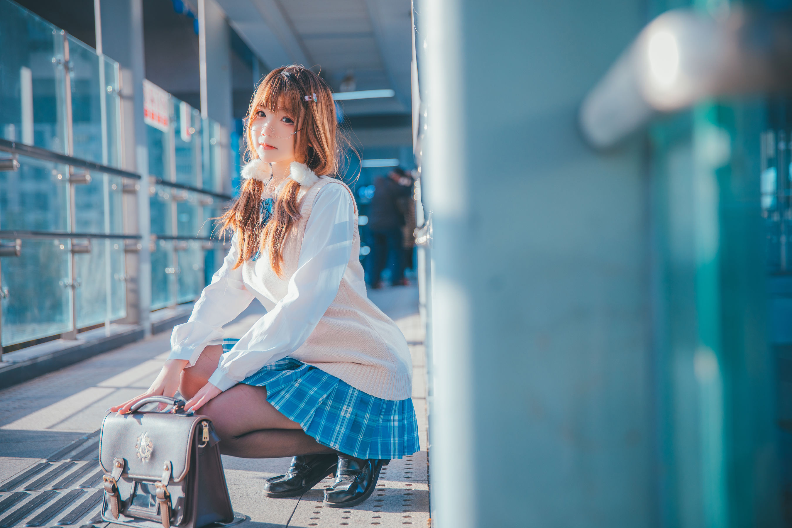 [福利COS] 动漫博主雪晴Astra - JK夕阳第4张