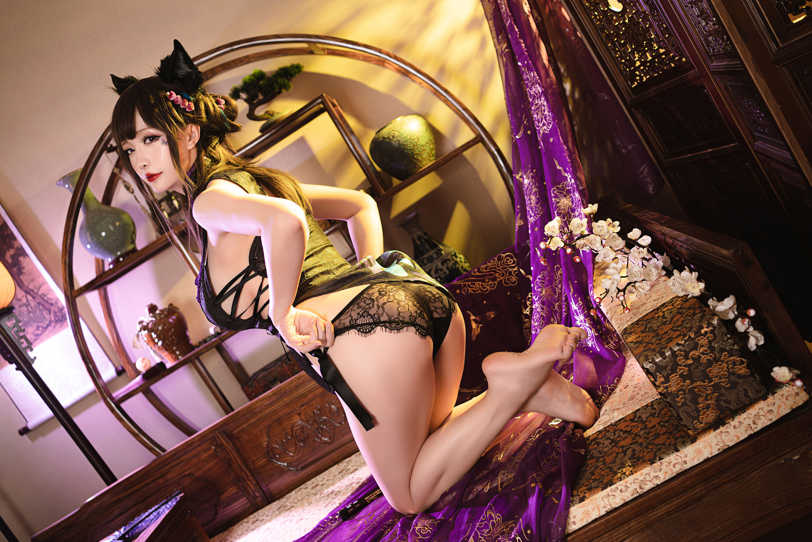 [福利COS] Coser小姐姐星之迟迟 - 蝴蝶旗袍第10张