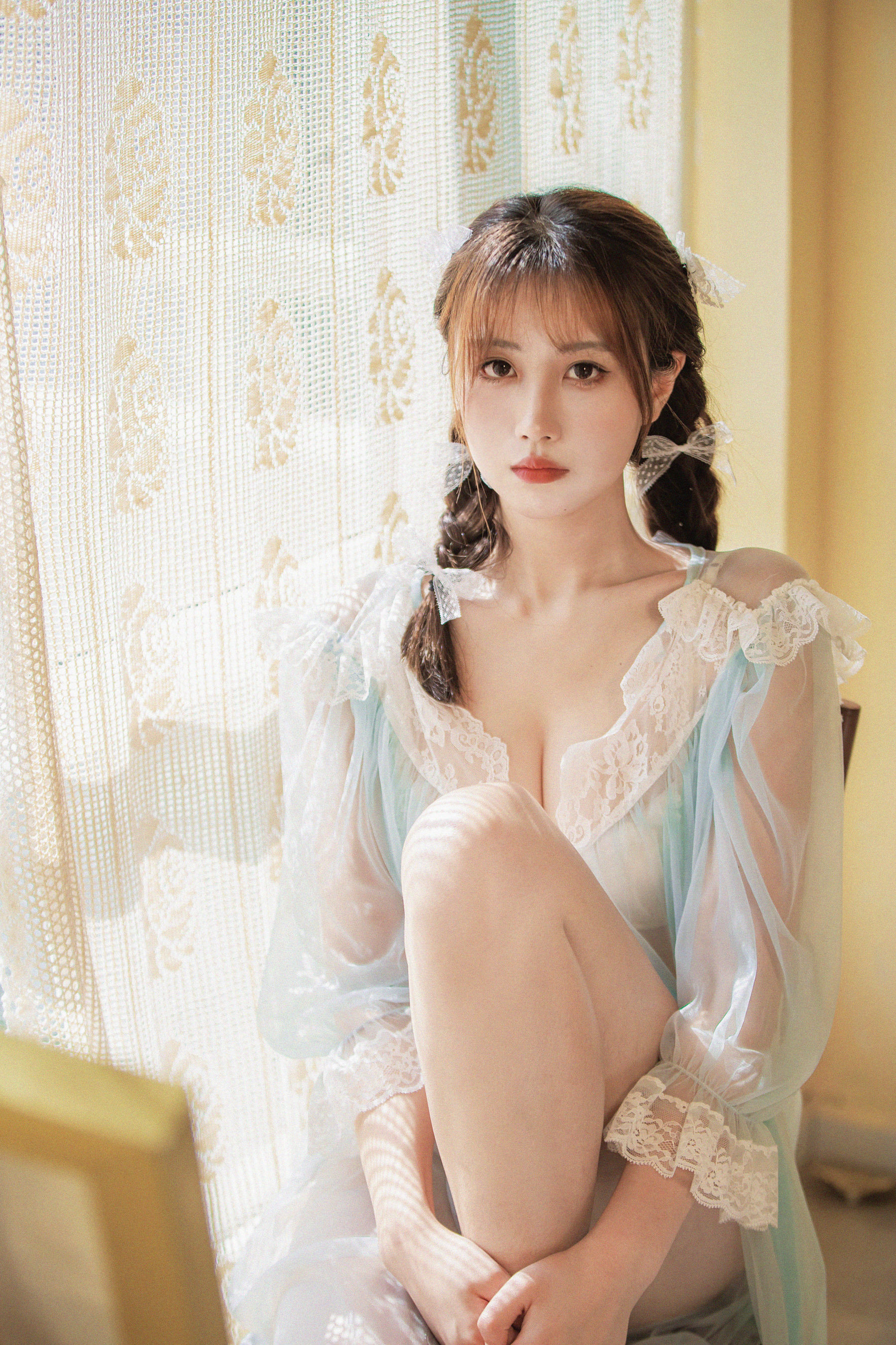 [福利COS] 次元少女念雪ww - 蓝纱衣第1张