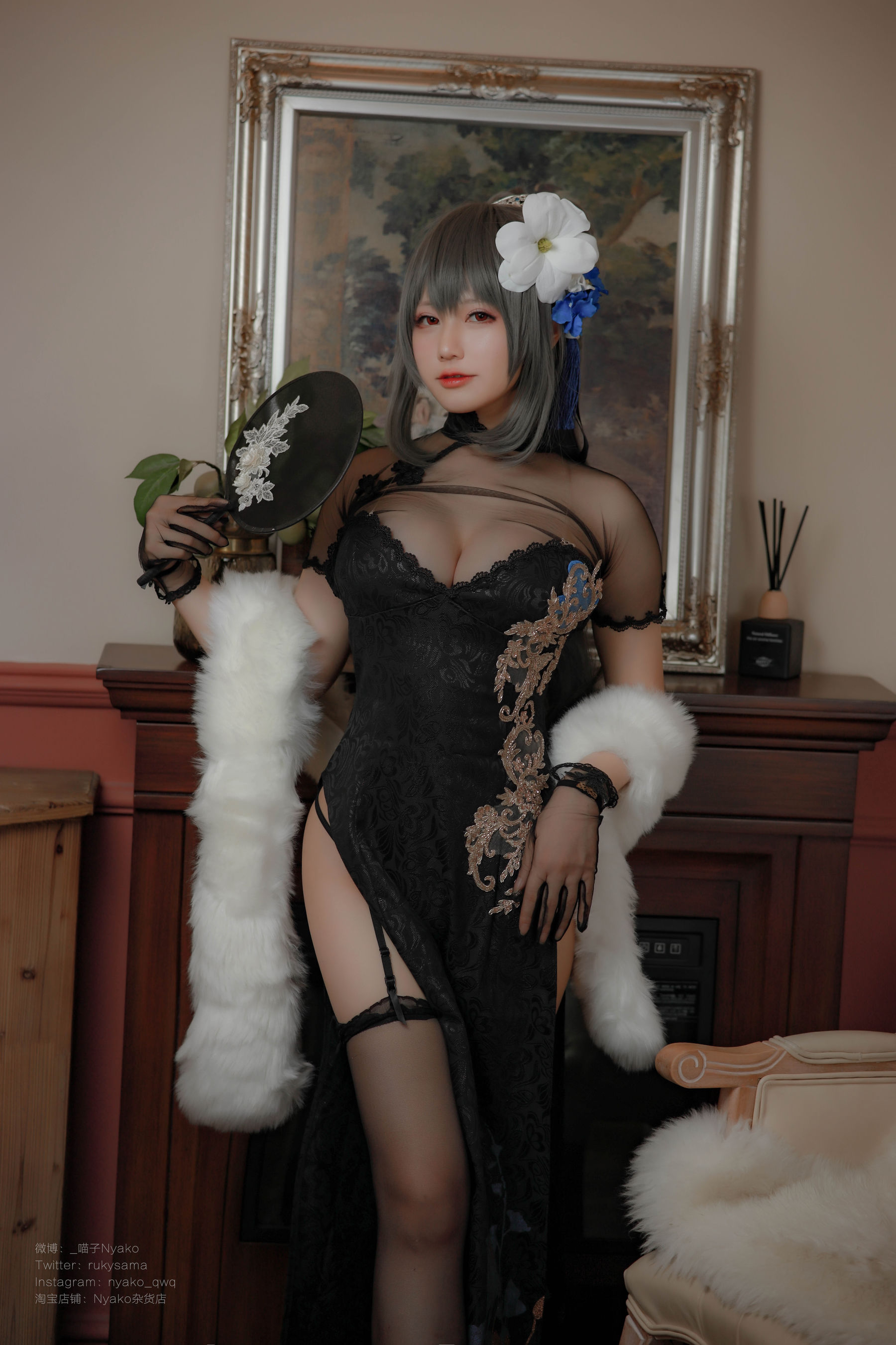 [福利COS] 萌妹子Nyako喵子 - 路易九世旗袍第7张