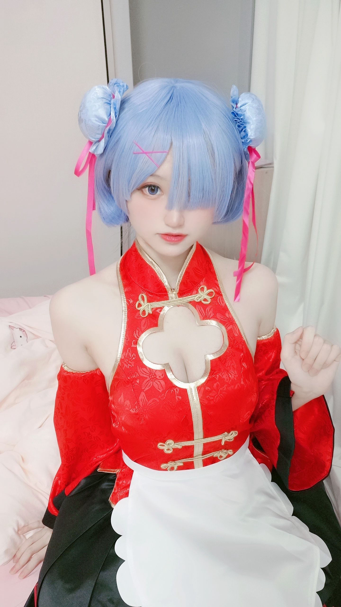 [福利COS] 千阳(ちよ) - 蕾姆旗袍第4张