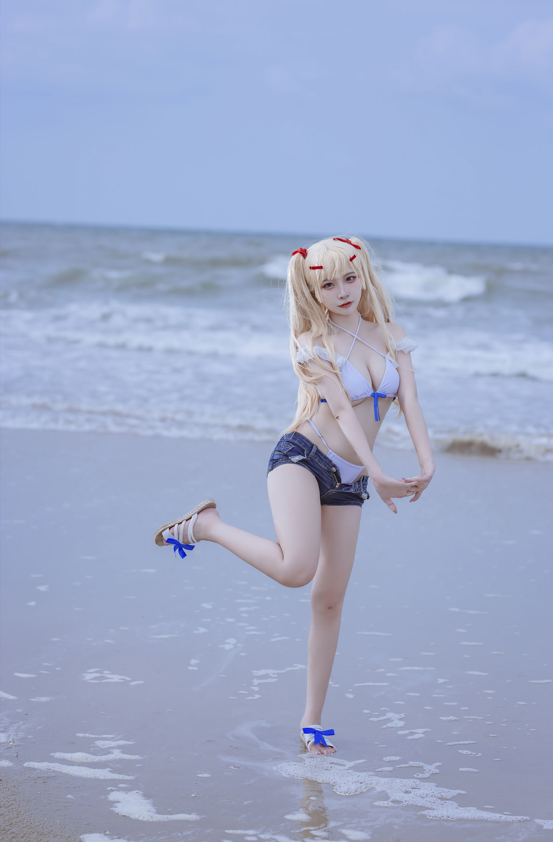 [福利COS] 人气Coser二佐Nisa - 碧蓝 苏塞克斯泳装第8张