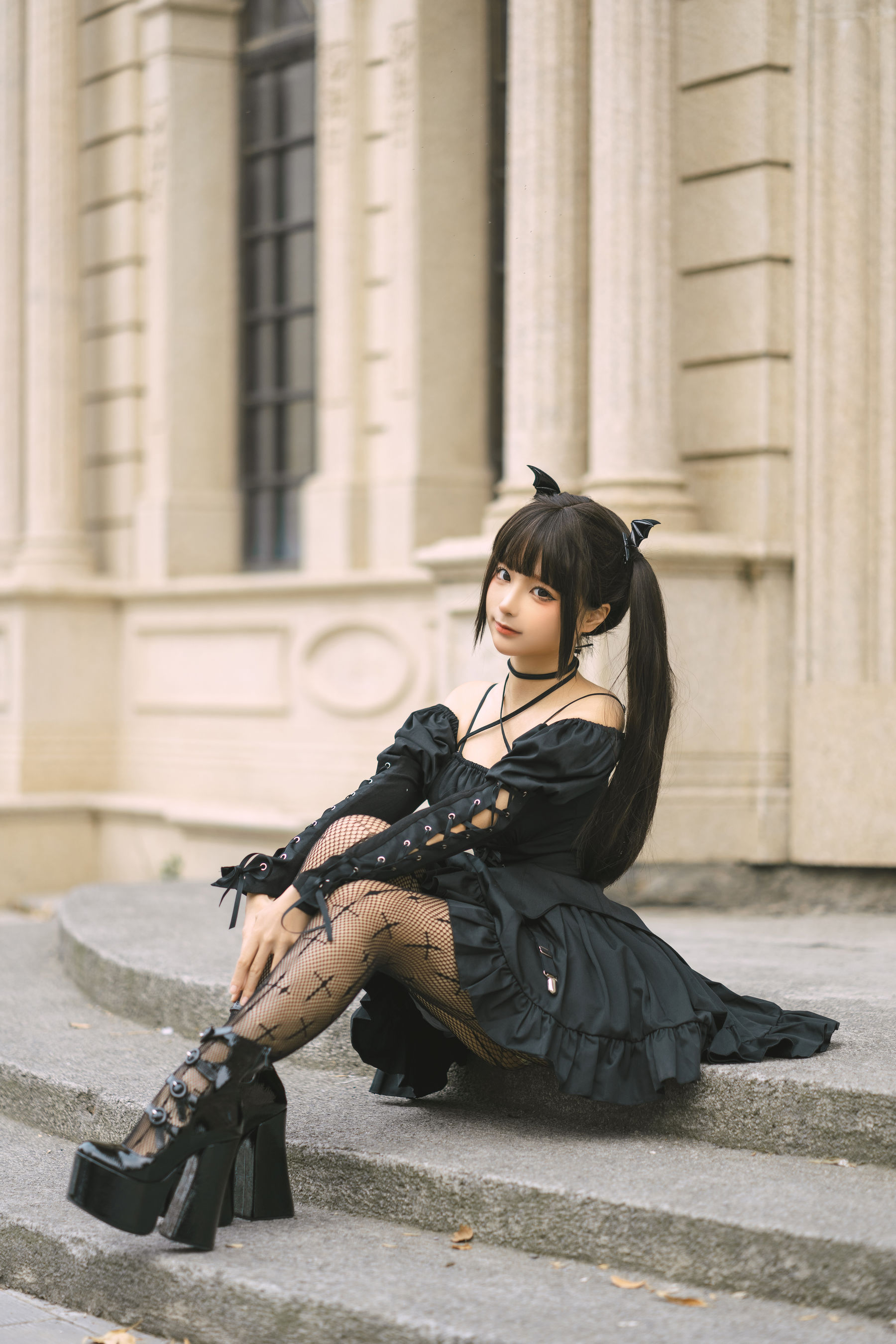 [福利COS] 动漫博主蠢沫沫 - 双马尾小恶魔第1张