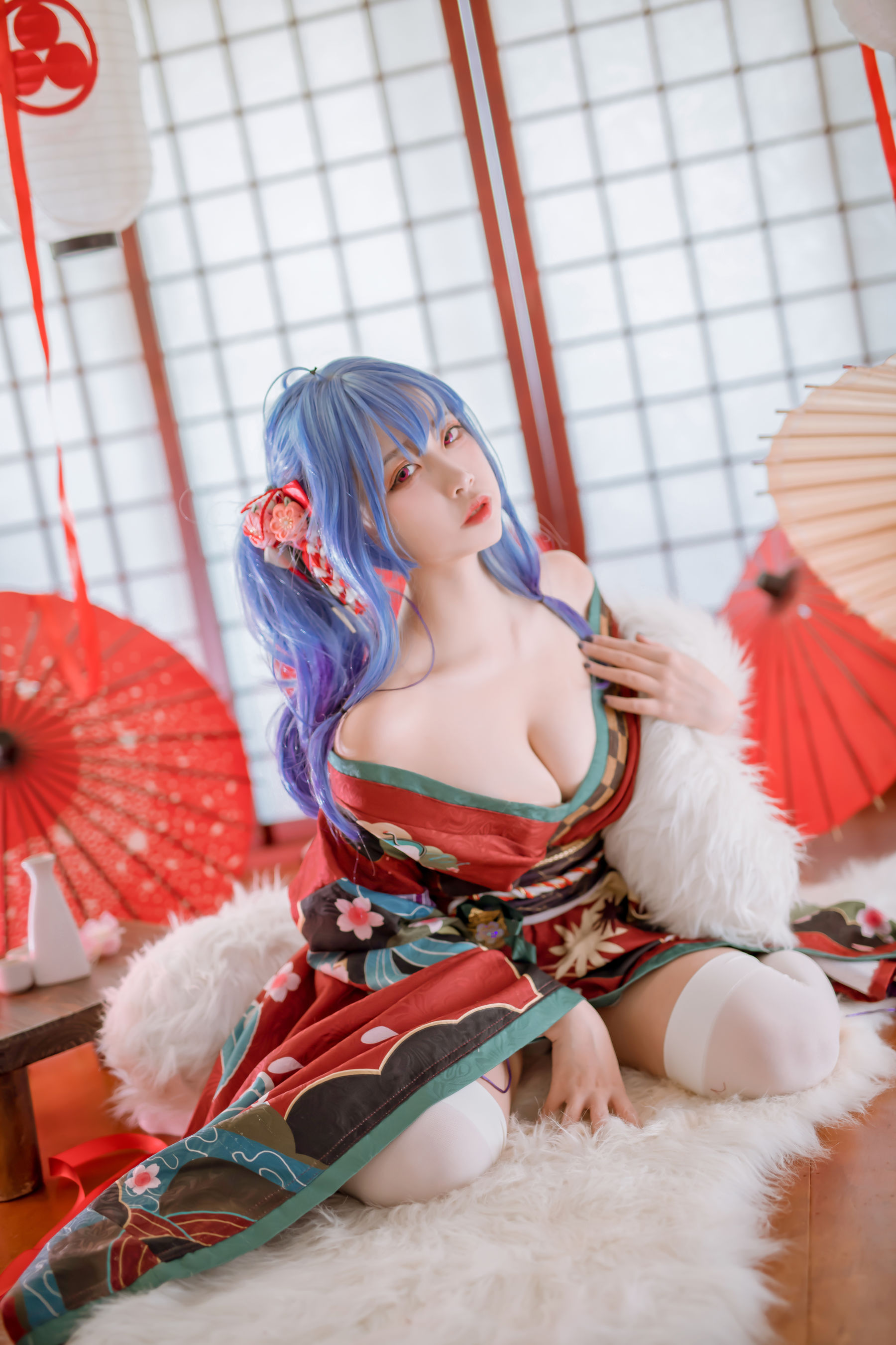 [福利COS] 人气Coser二佐Nisa - 碧蓝 圣路易斯和服第6张