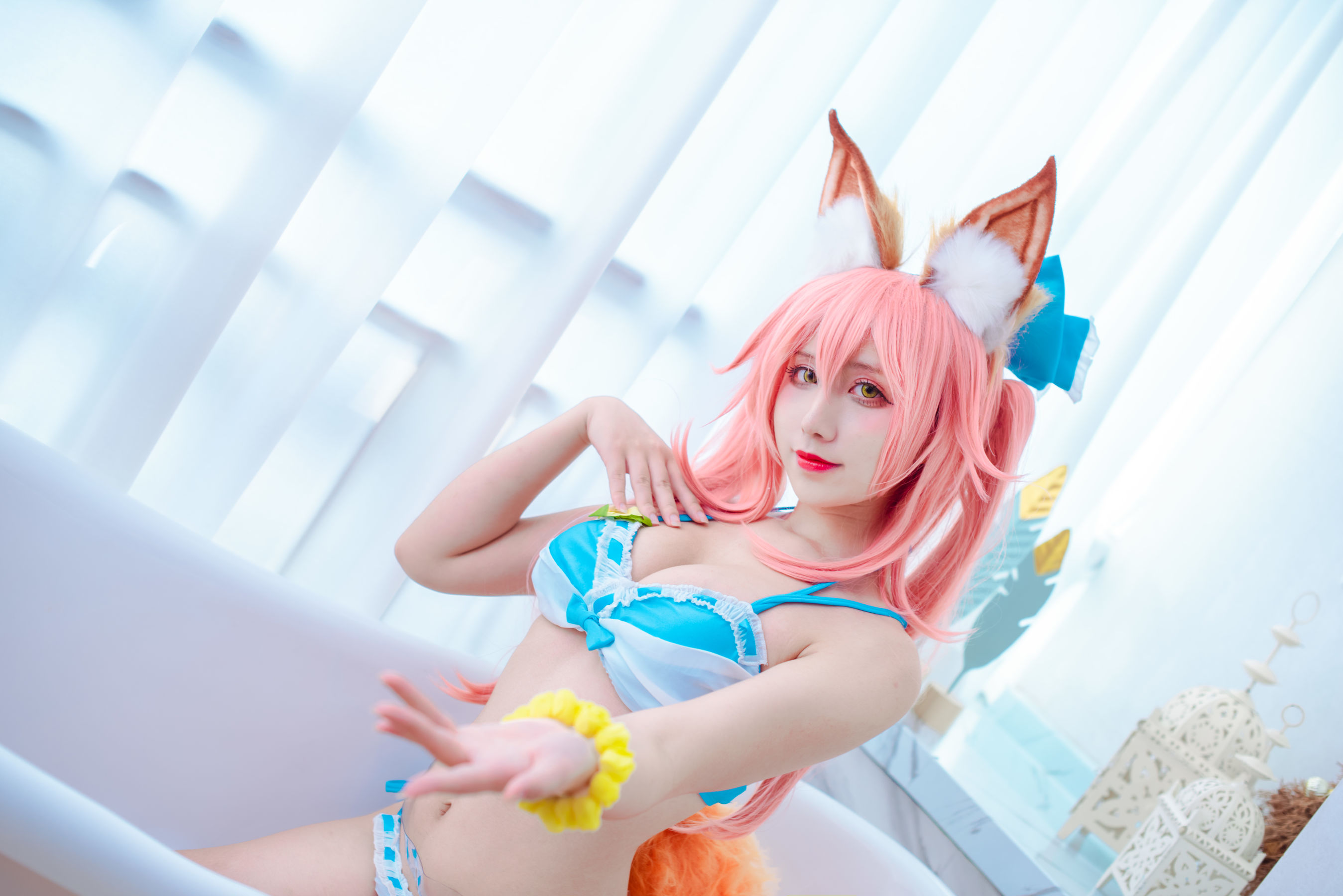 [福利COS] 动漫博主九曲Jean - 玉藻前泳装第4张