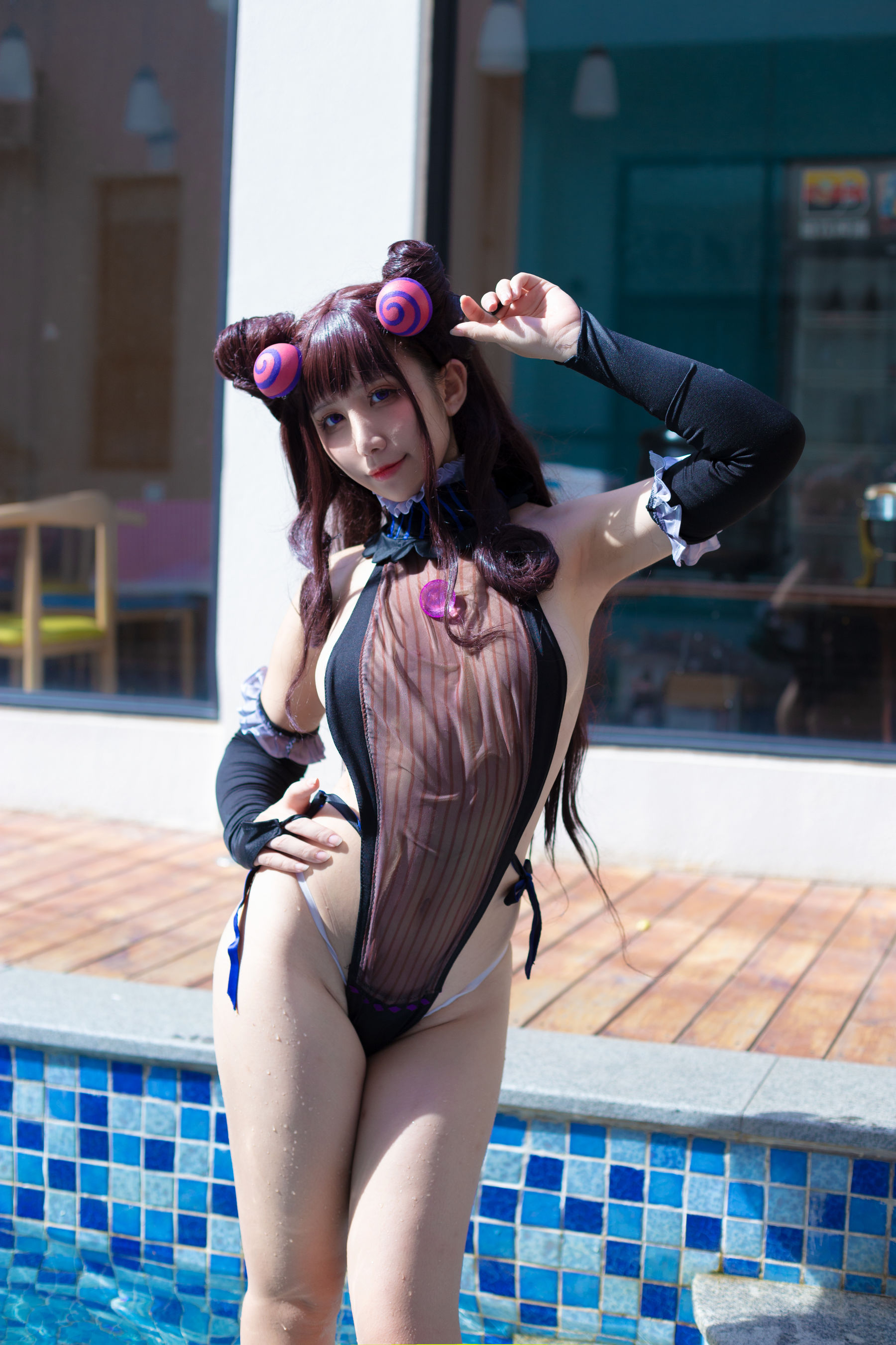 [福利COS] 动漫博主九曲Jean - 紫式部泳装第3张