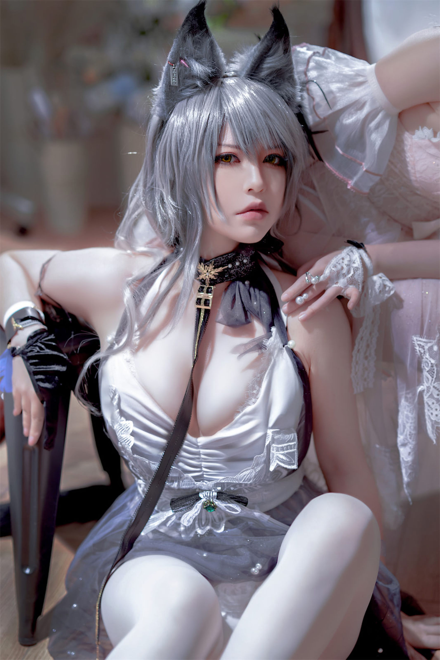 [福利COS] 可爱人气Coser面饼仙儿&amp;amp;半半子 - Arknights 黑x森蚺バレエ第9张