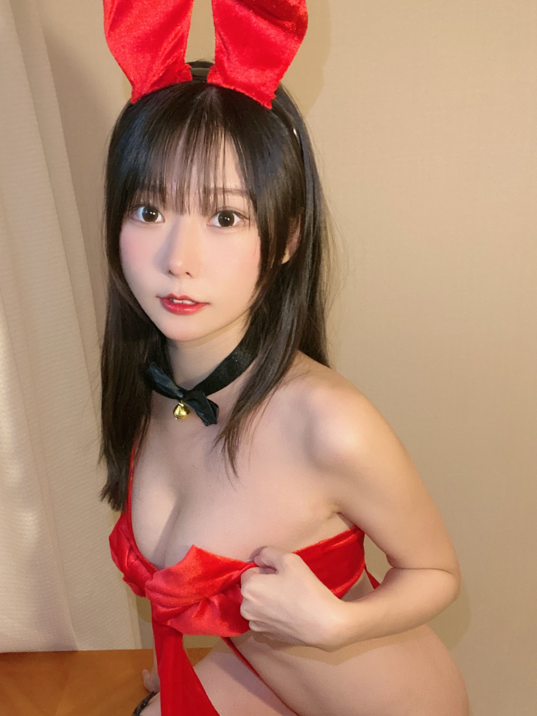 [福利COS] 香草喵露露写真 - 红色丝带第8张