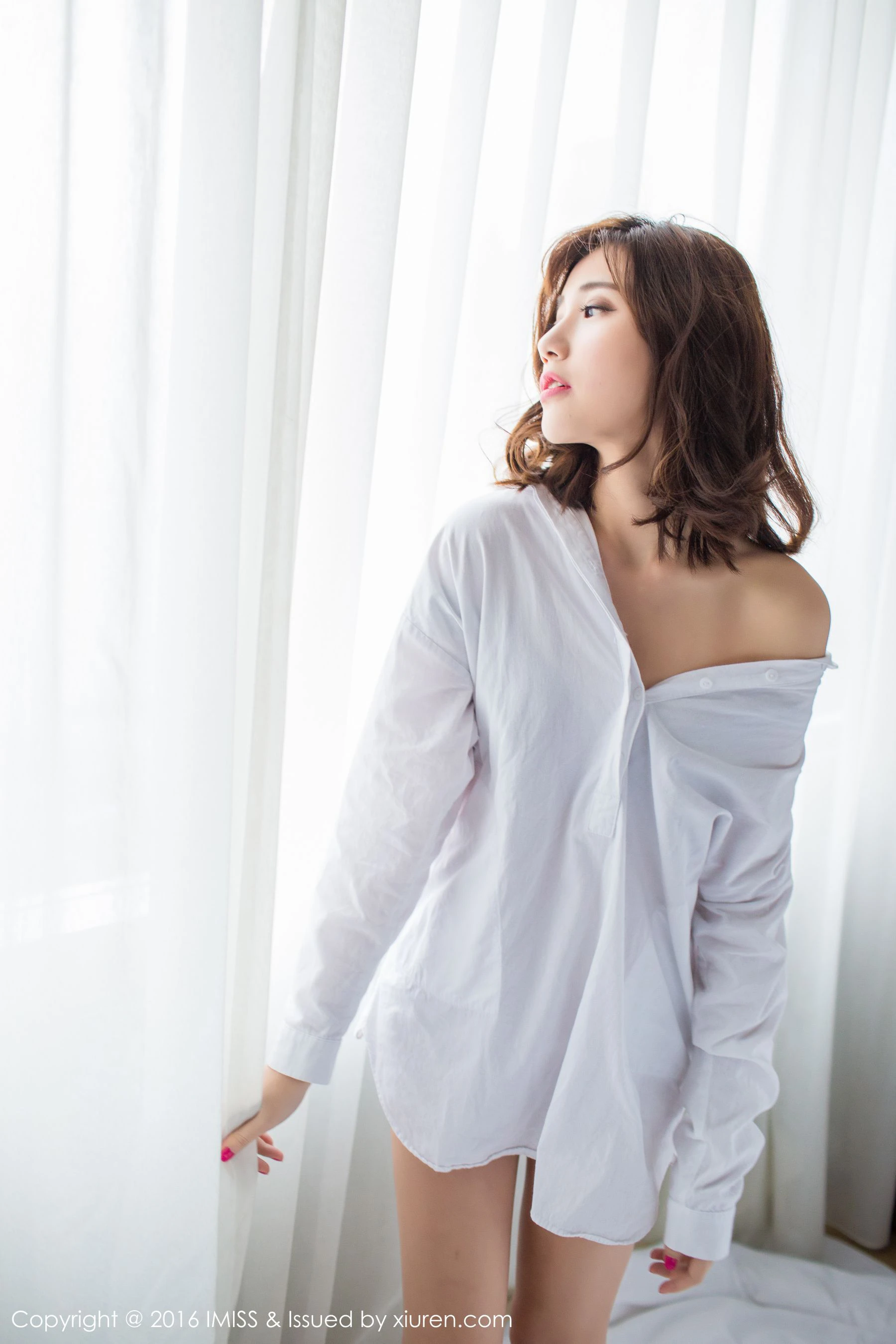  Sandy陈天扬《热裤+性感蕾丝+白衬衫》 爱蜜社IMiss Vol.072第14张
