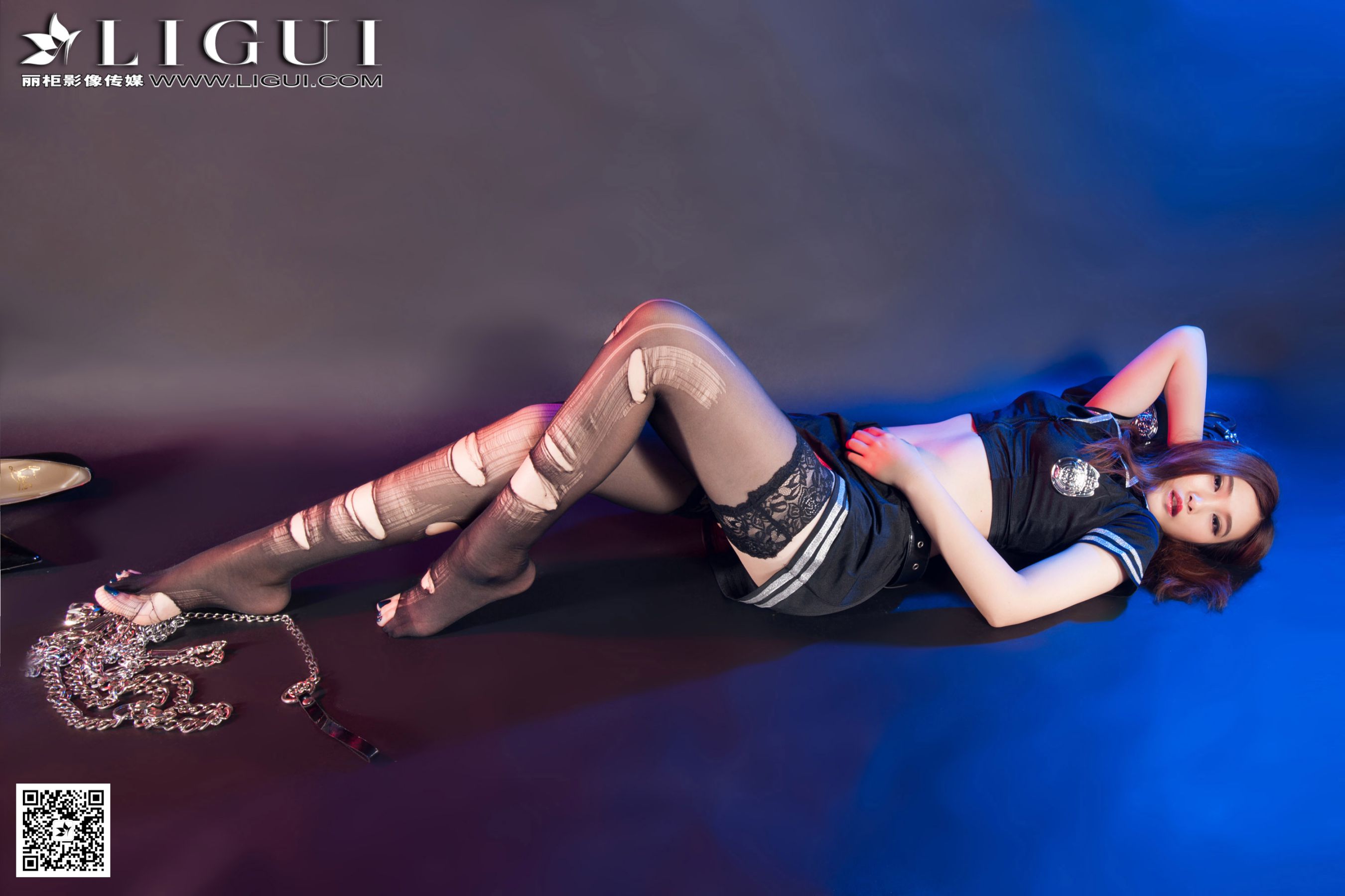 Model 诺言《黑丝女警镣铐丝足》[丽柜贵足LiGui]第2张