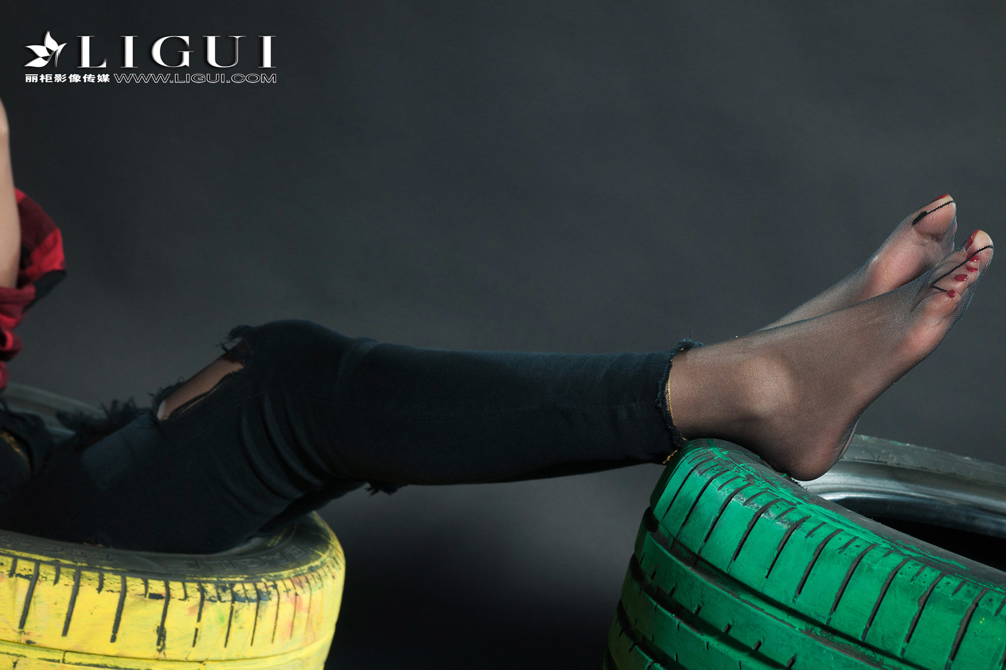 赵维拉《牛仔黑丝女郎》 [丽柜Ligui] 网络丽人 写第4张