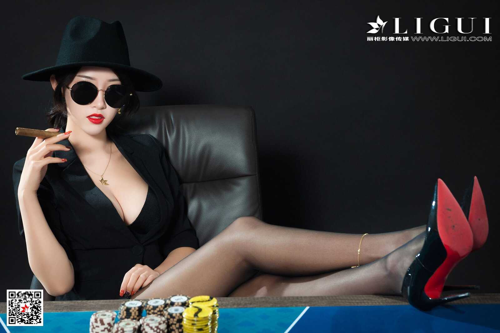 腿模筱筱《赌场黑丝女王》 [丽柜Ligui] 写真集第12张