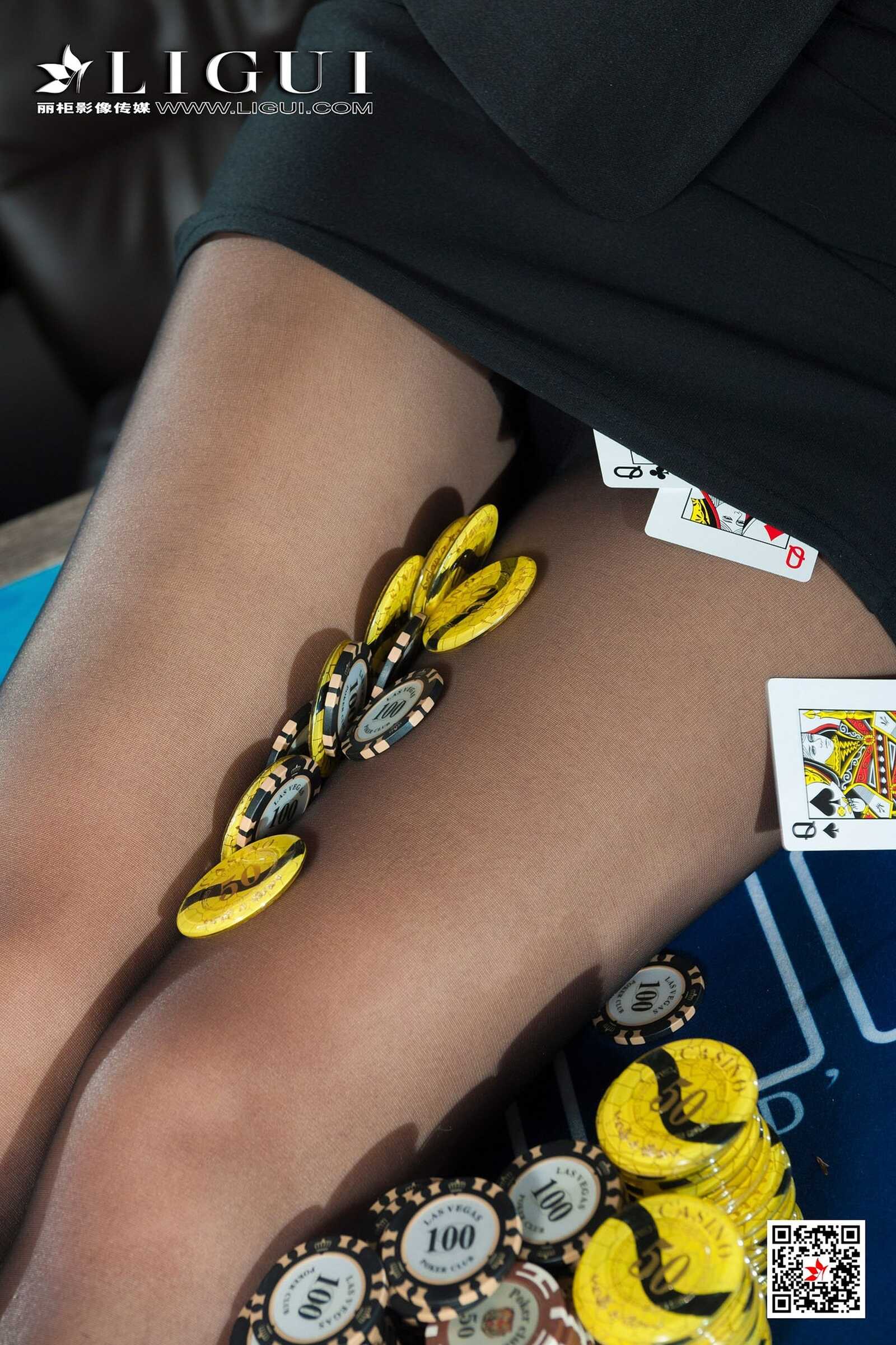腿模筱筱《赌场黑丝女王》 [丽柜Ligui] 写真集第10张