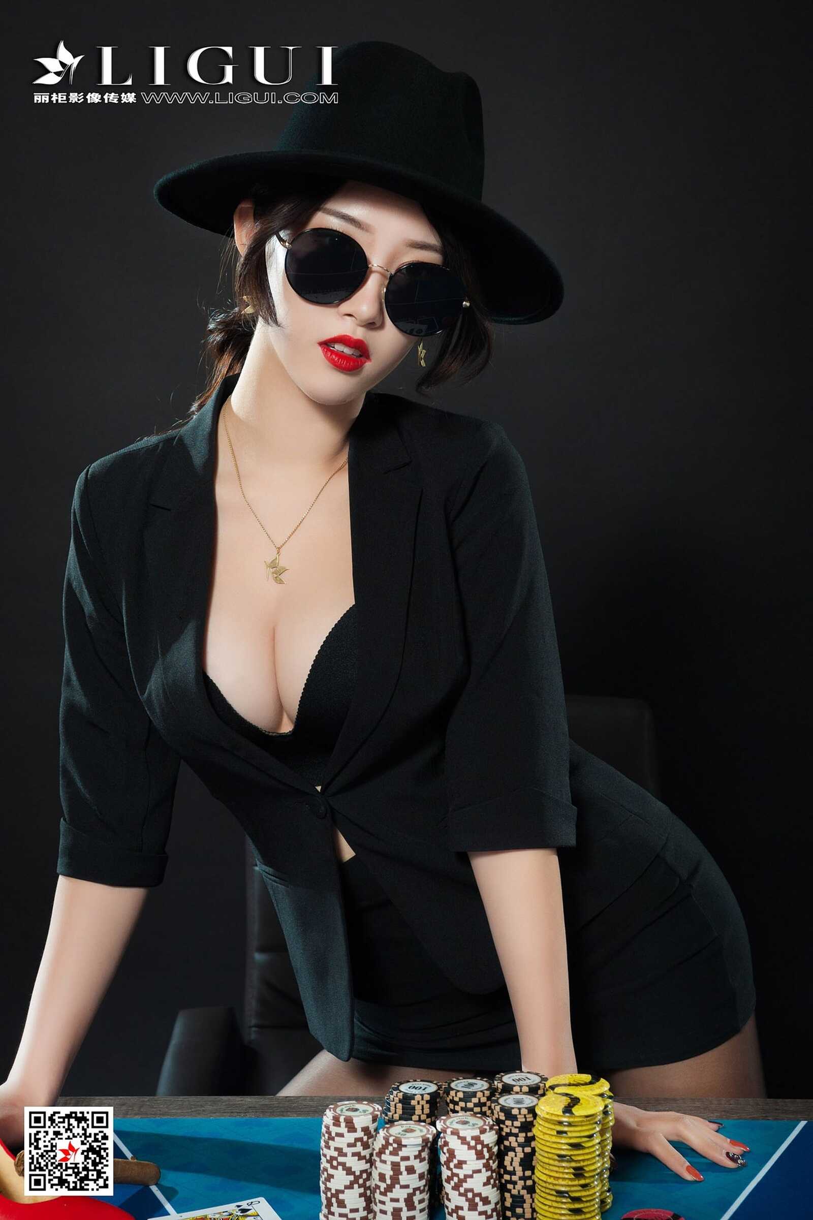 腿模筱筱《赌场黑丝女王》 [丽柜Ligui] 写真集第6张
