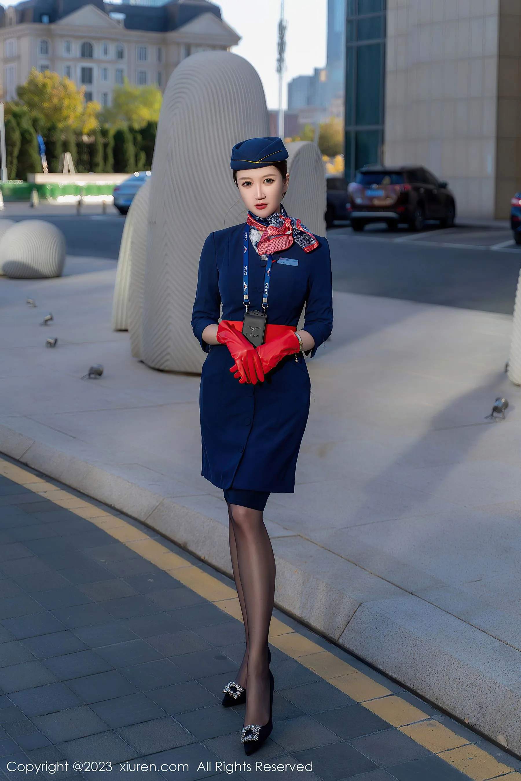  秀人网 No.6288 顾乔楠Cora 空姐制服第15张