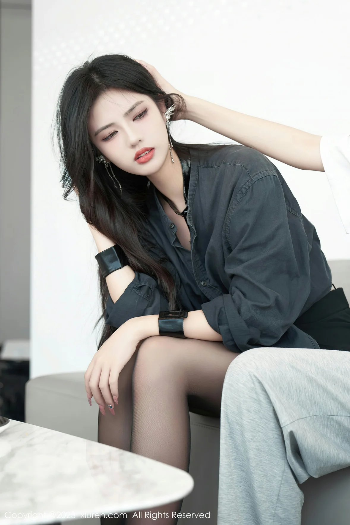  XiuRen 秀人 No.7100 浅浅Danny 黑色情趣性感写真 [85P]第9张