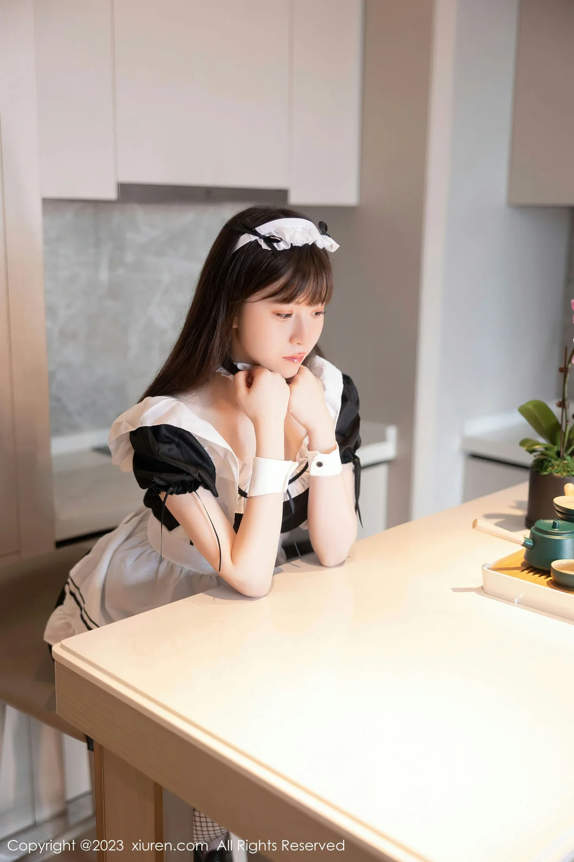  XiuRen 秀人 No.7034 林悠悠 黑色女仆性感写真 [85P]第3张