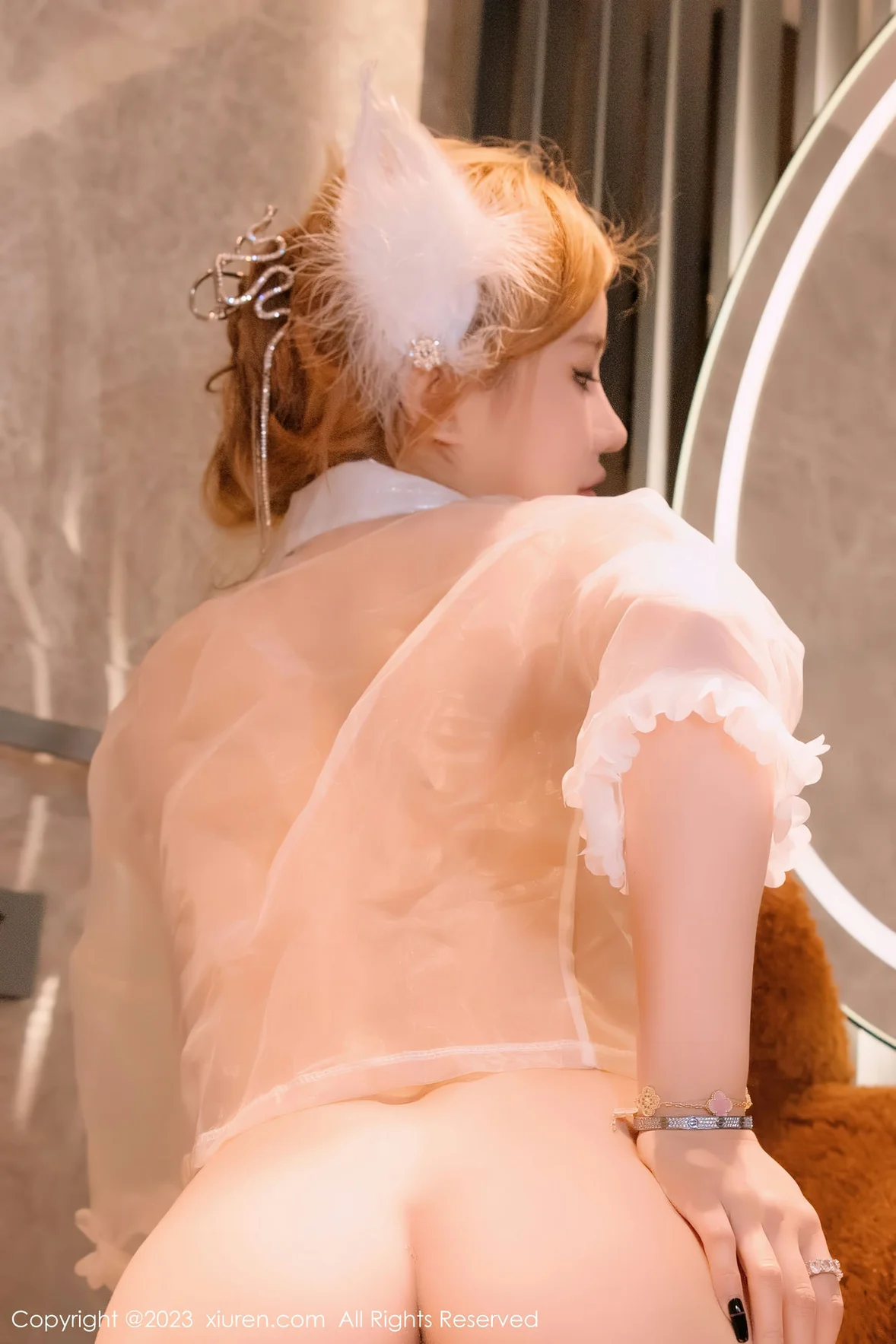  XiuRen 秀人 No.6964 杨可可coco 浅色薄纱服饰性感写真 [86P]第13张