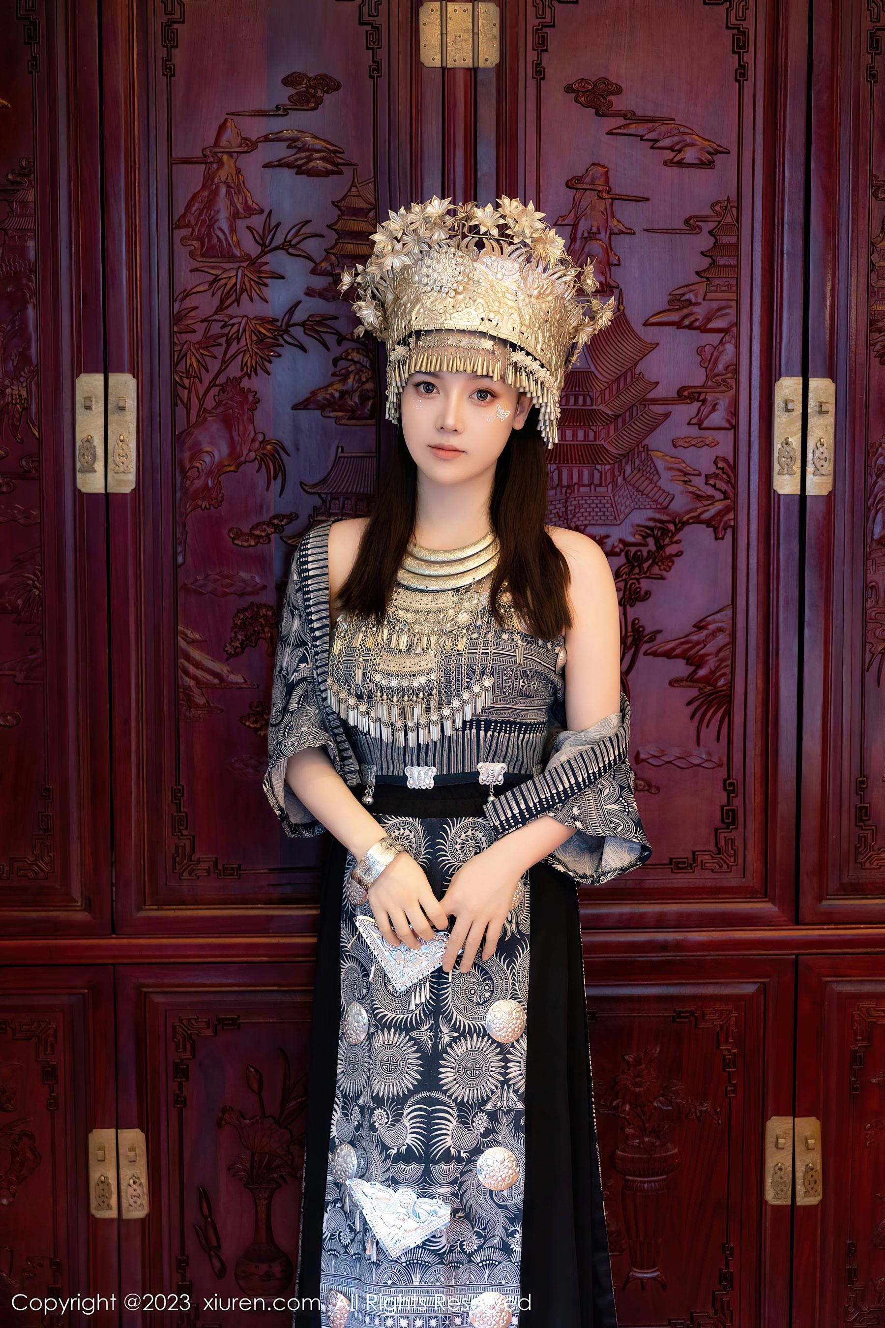 XiuRen 秀人 No.7448 豆瓣酱 苗族服饰第27张