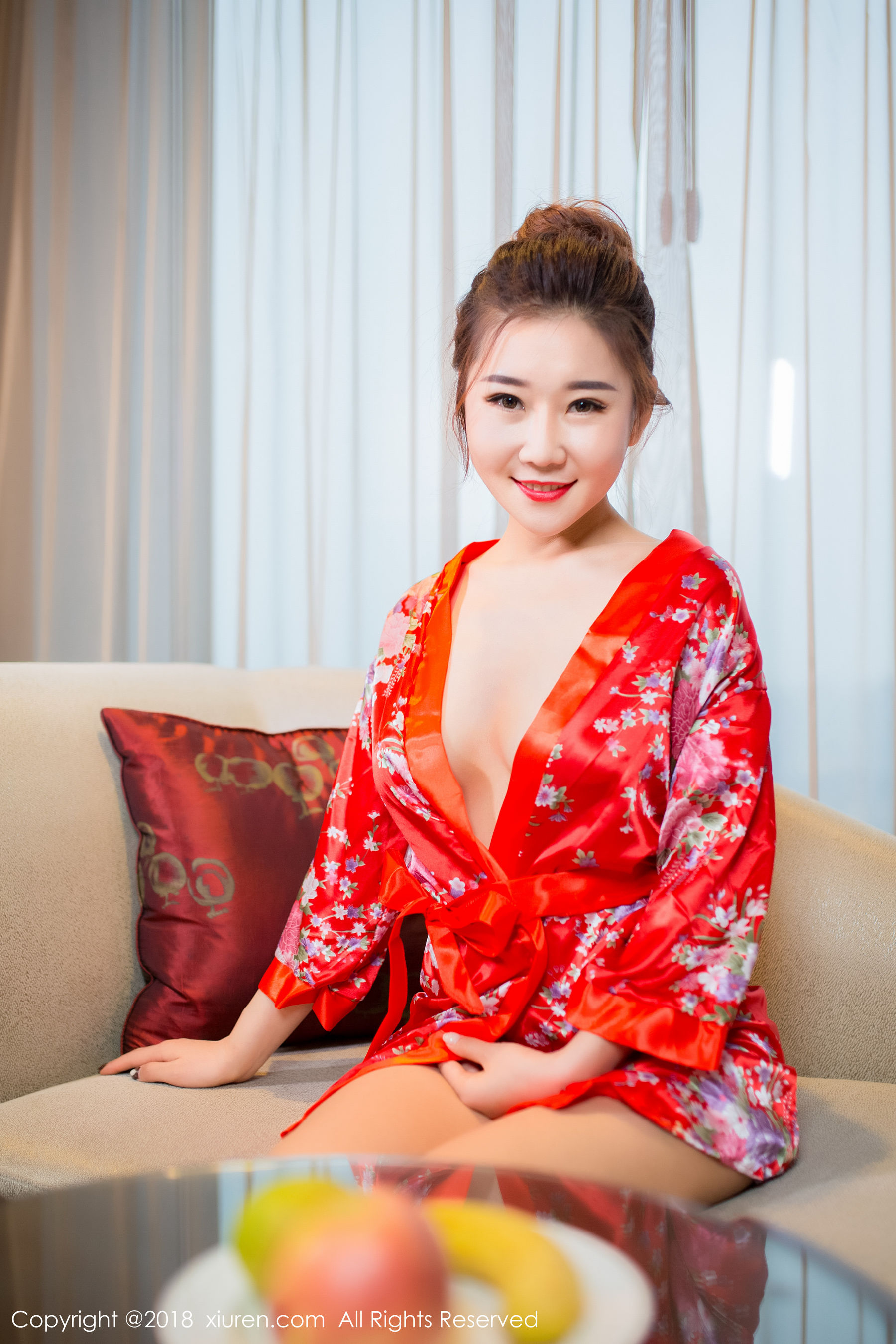 棉花糖candy《华丽和服+半透丝袜》 秀人 No.892第1张