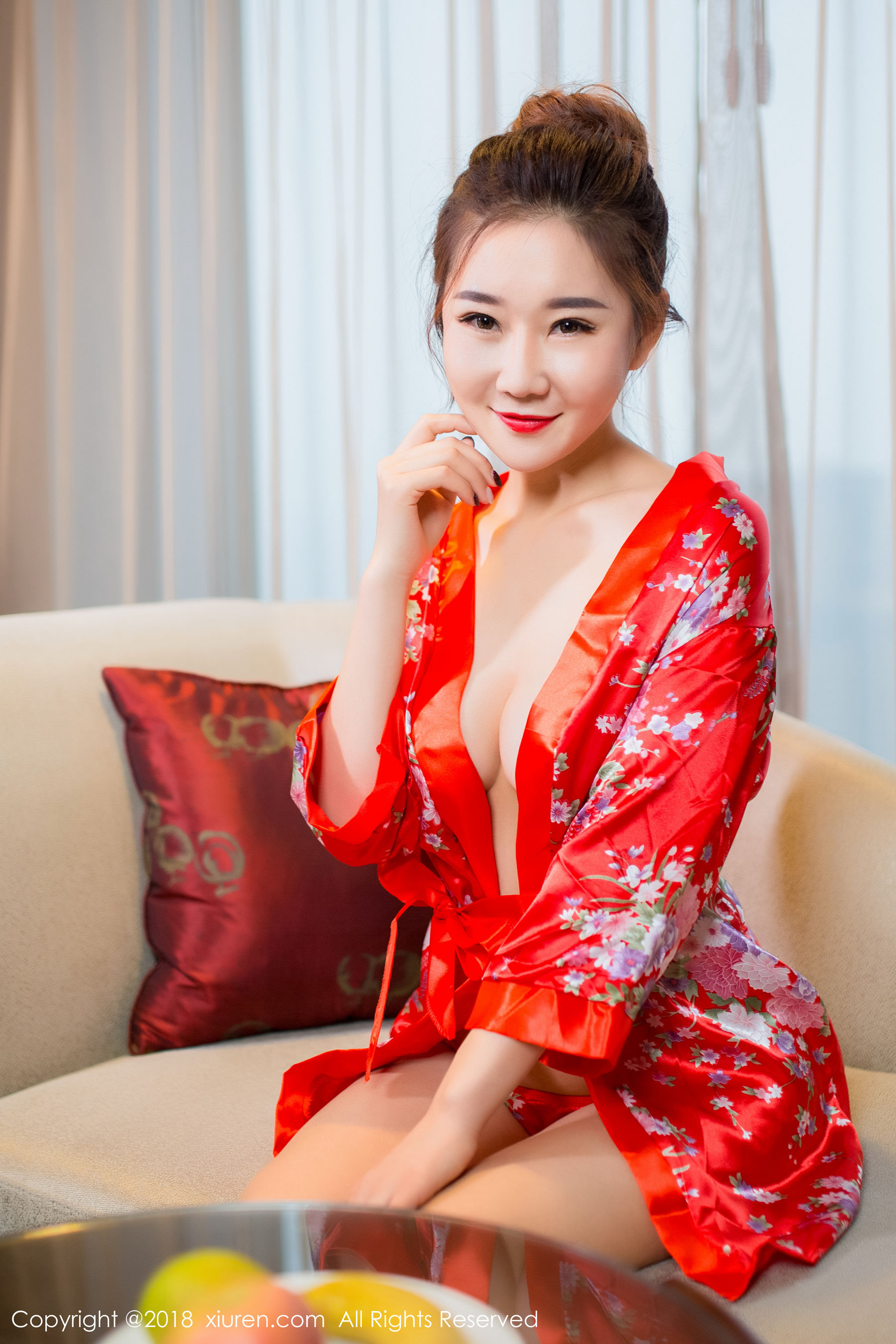 棉花糖candy《华丽和服+半透丝袜》 秀人 No.892第1张