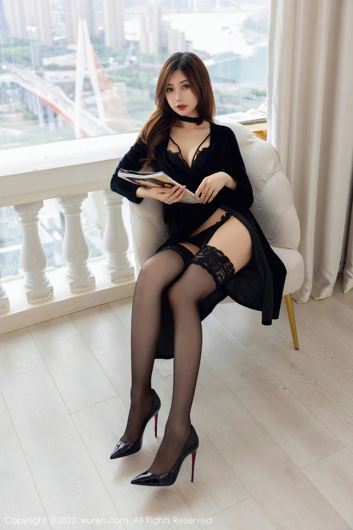  XiuRen 秀人 No.7005 绮里嘉ula 黑色长裙性感写真 [89P]第17张