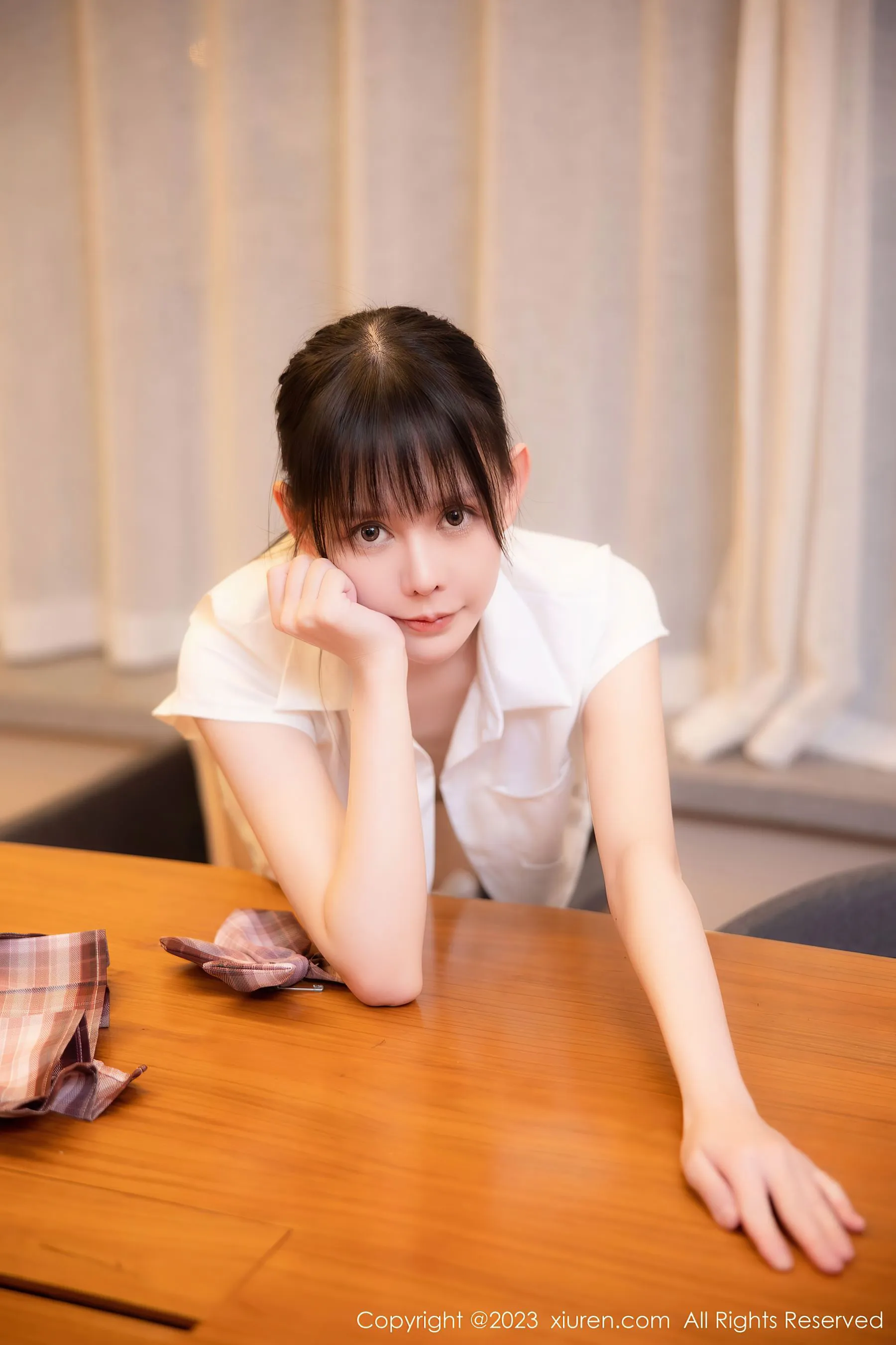  秀人网 No.6200 甜佳佳 格子裙丝袜第20张