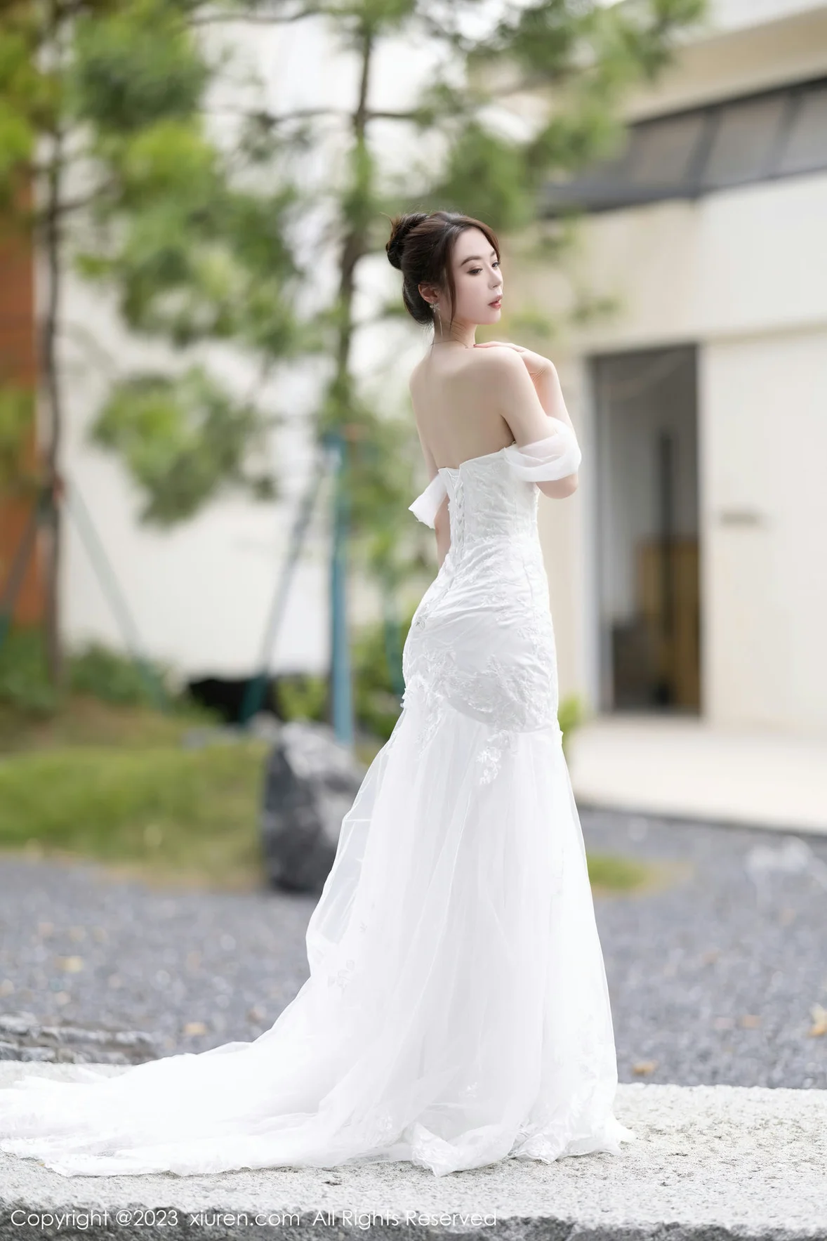  XiuRen 秀人 No.7310 梦心玥 白色婚纱服饰安吉旅拍 [84P]第5张