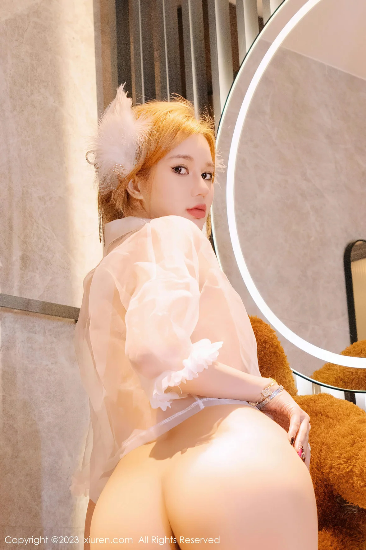  XiuRen 秀人 No.6964 杨可可coco 浅色薄纱服饰性感写真 [86P]第9张