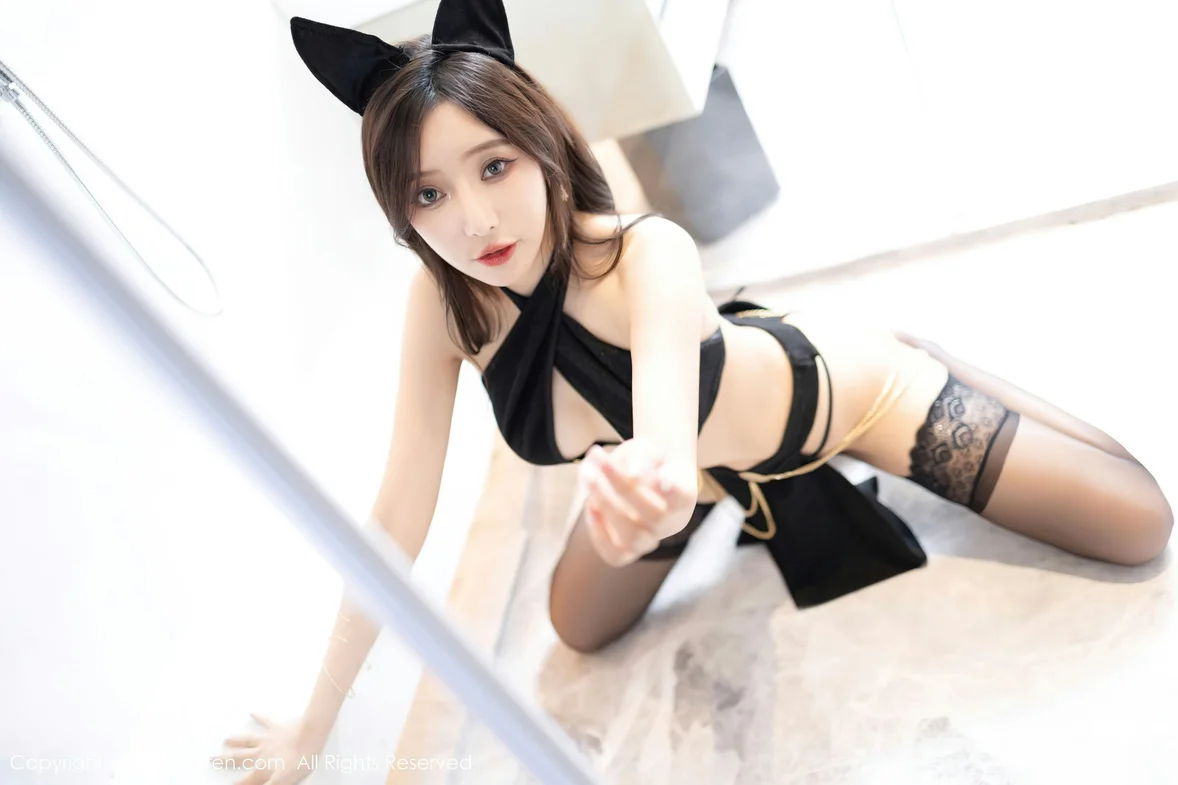  秀人网 No.7400 王馨瑶yanni 黑色情趣内衣安吉旅拍 [93P]第22张