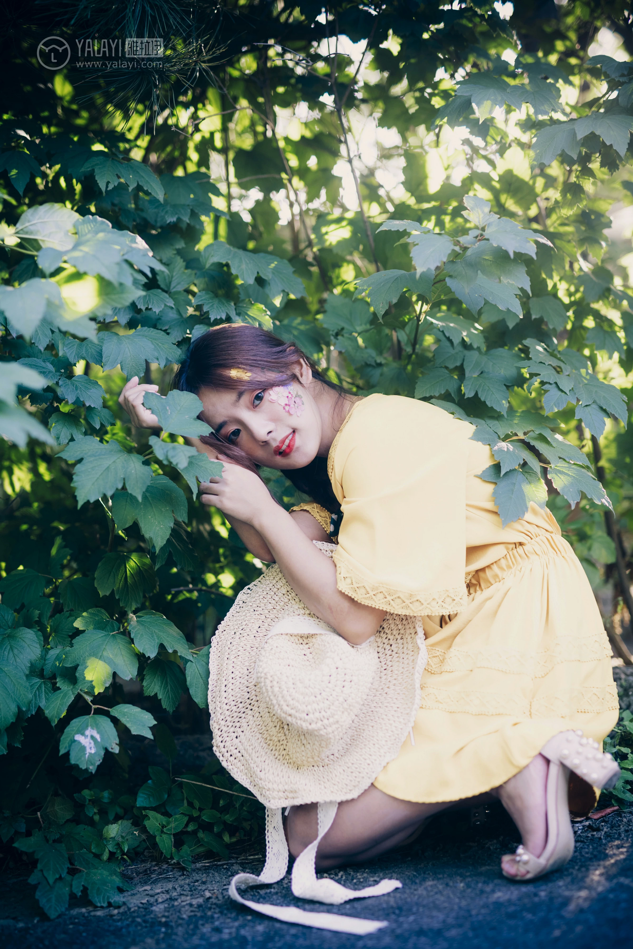 [YALAYI雅拉伊]NO.117 夏日小清新 白日梦 黄色蕾丝连衣裙清纯私房写真集第9张