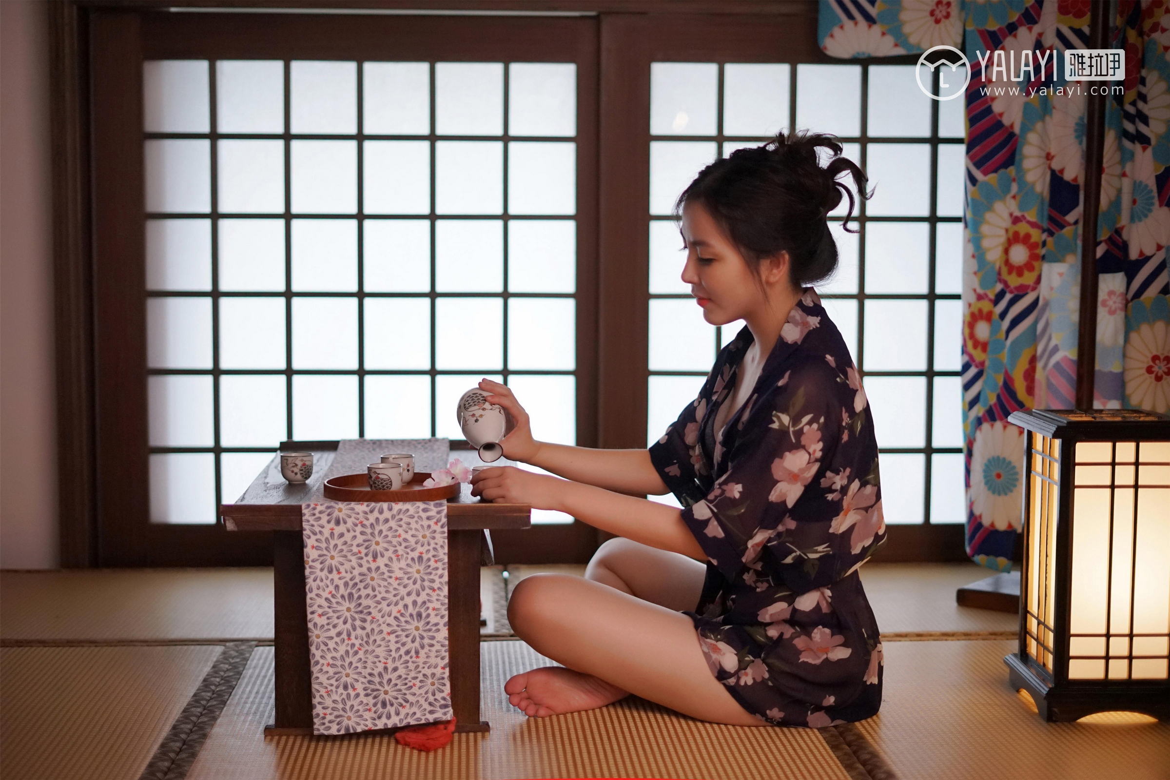 [YALAYI雅拉伊]NO.016 和服之韵 沈紫云 黑色透视和服性感私房写真集第1张
