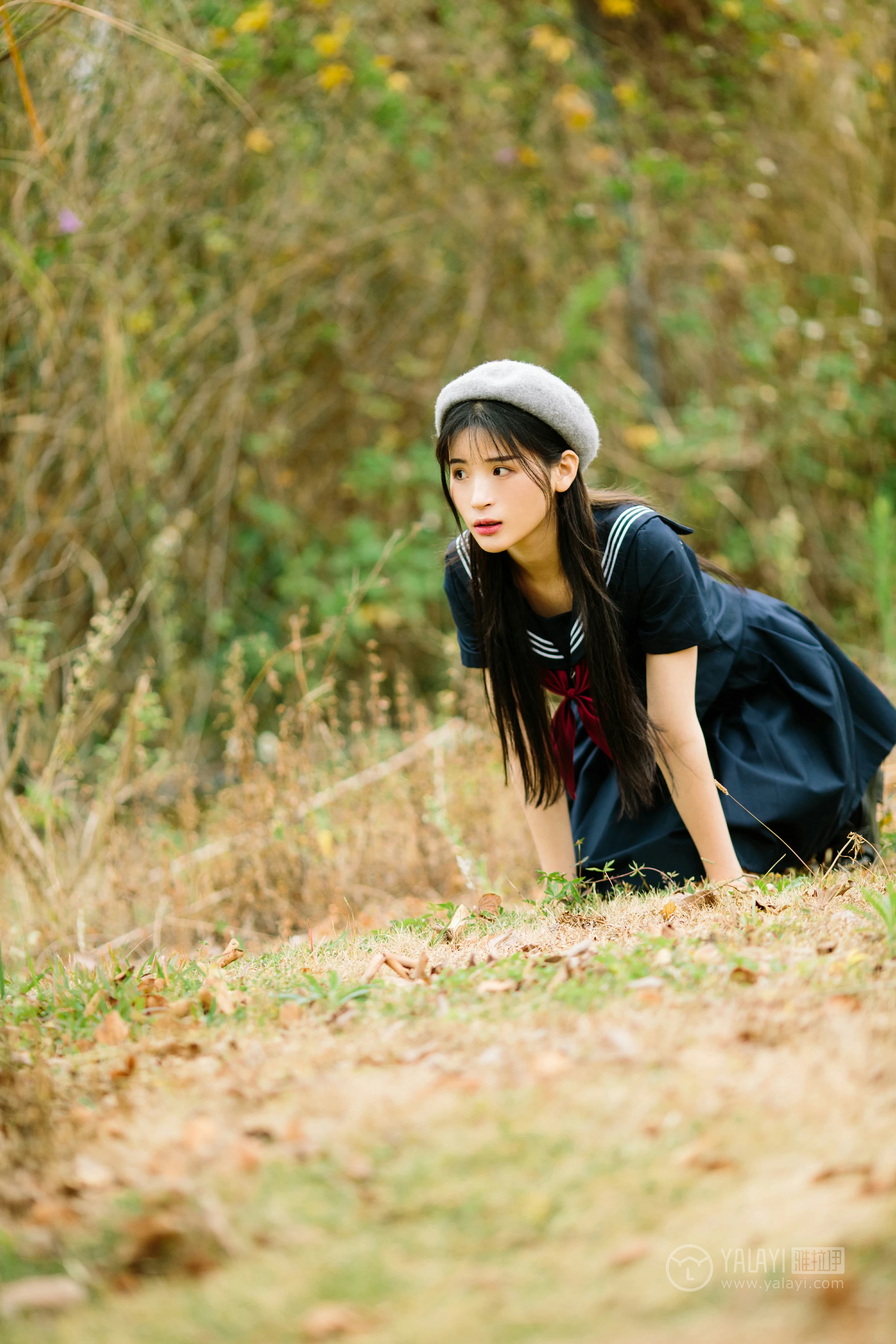 [YALAYI雅拉伊]No.189 青涩岁月 阿惜 蓝色情趣高中女生制服加短裙性感私房写真集第6张