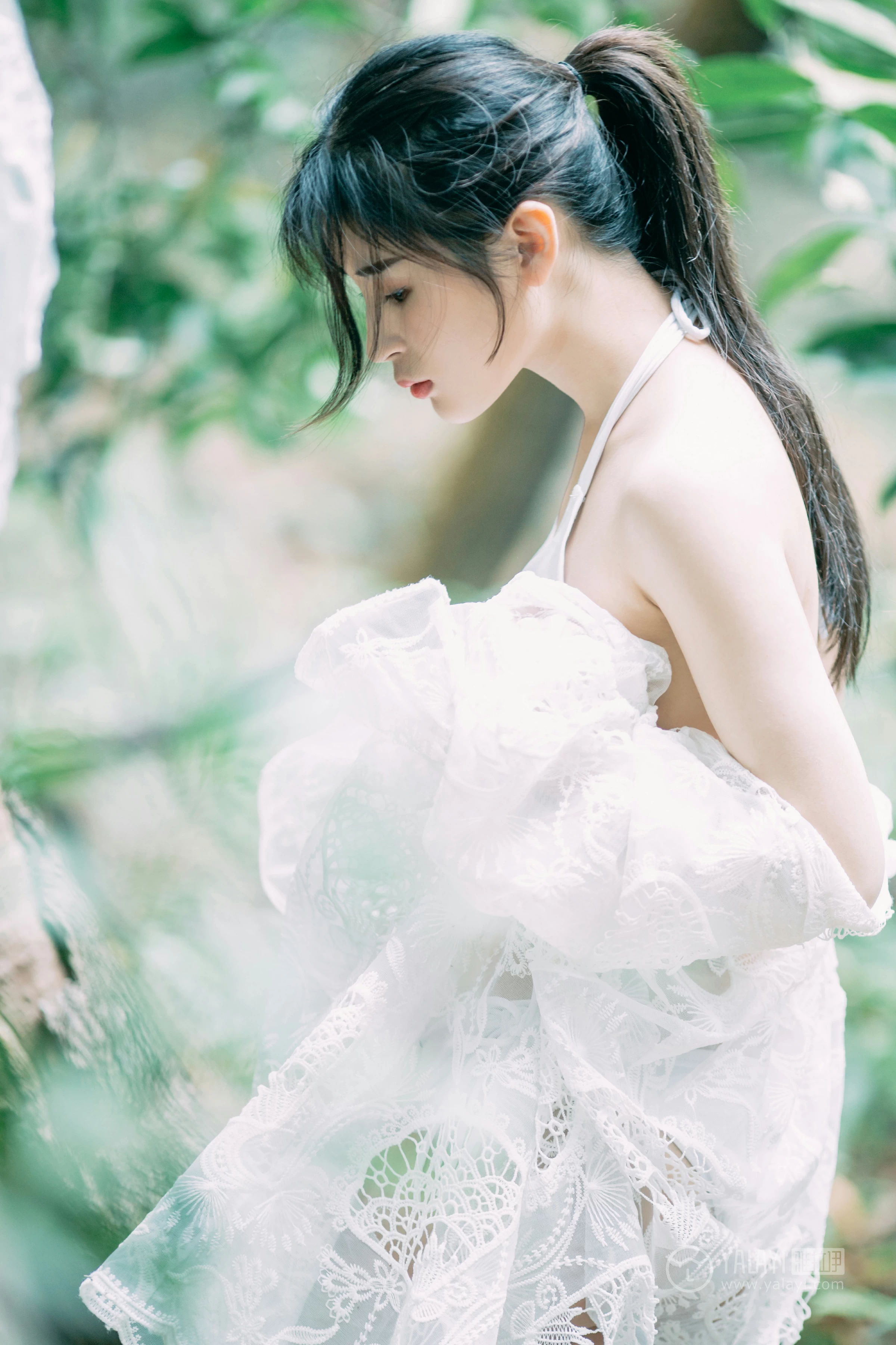 [YALAYI雅拉伊]No.194 仙乐飘飘 阿惜 白色透视镂空连衣裙加白色内衣性感私房写真集第14张