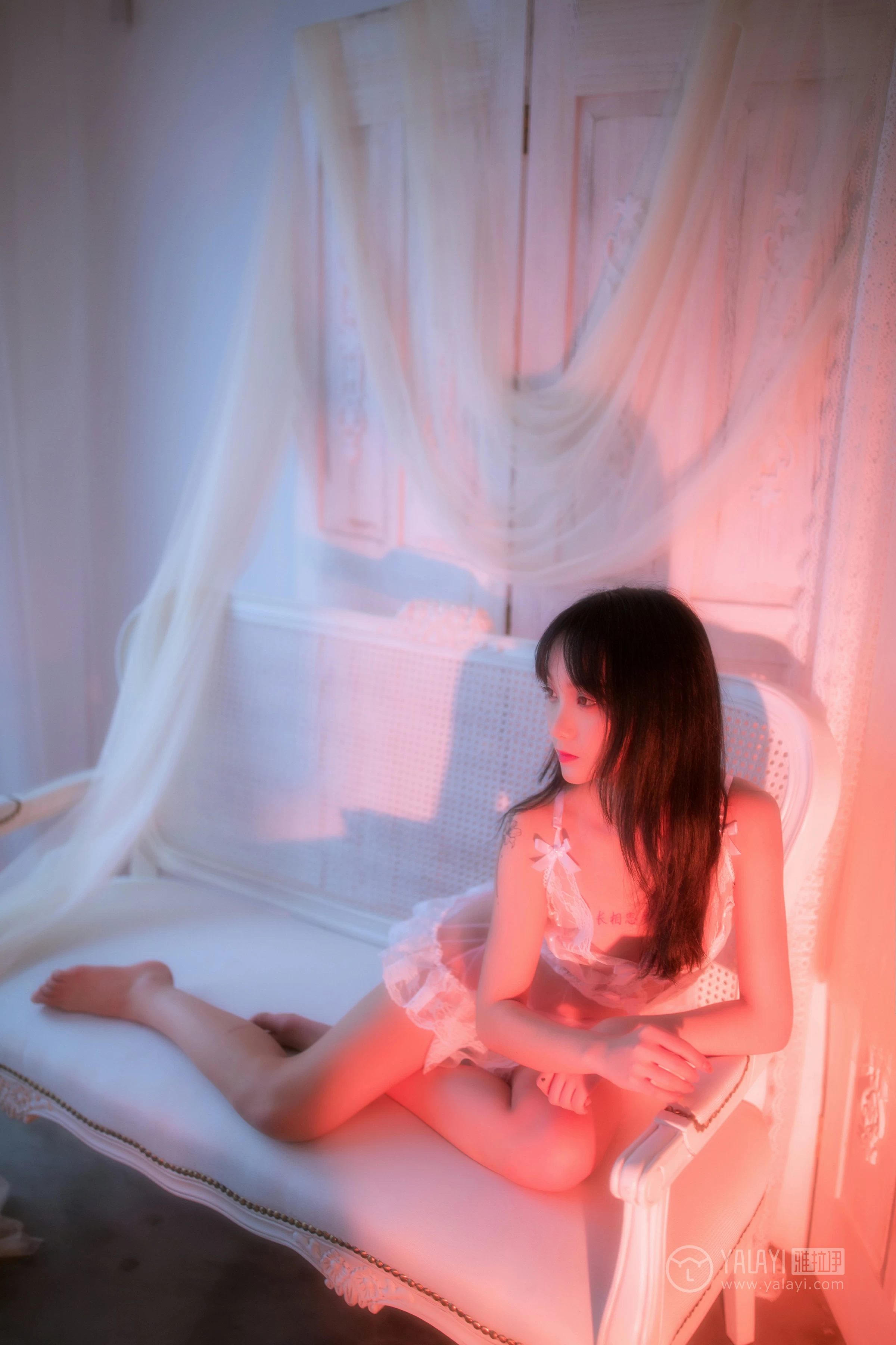 [YALAYI雅拉伊]No.195 相思夜 夏夏 白色透视情趣内衣性感私房写真集第13张