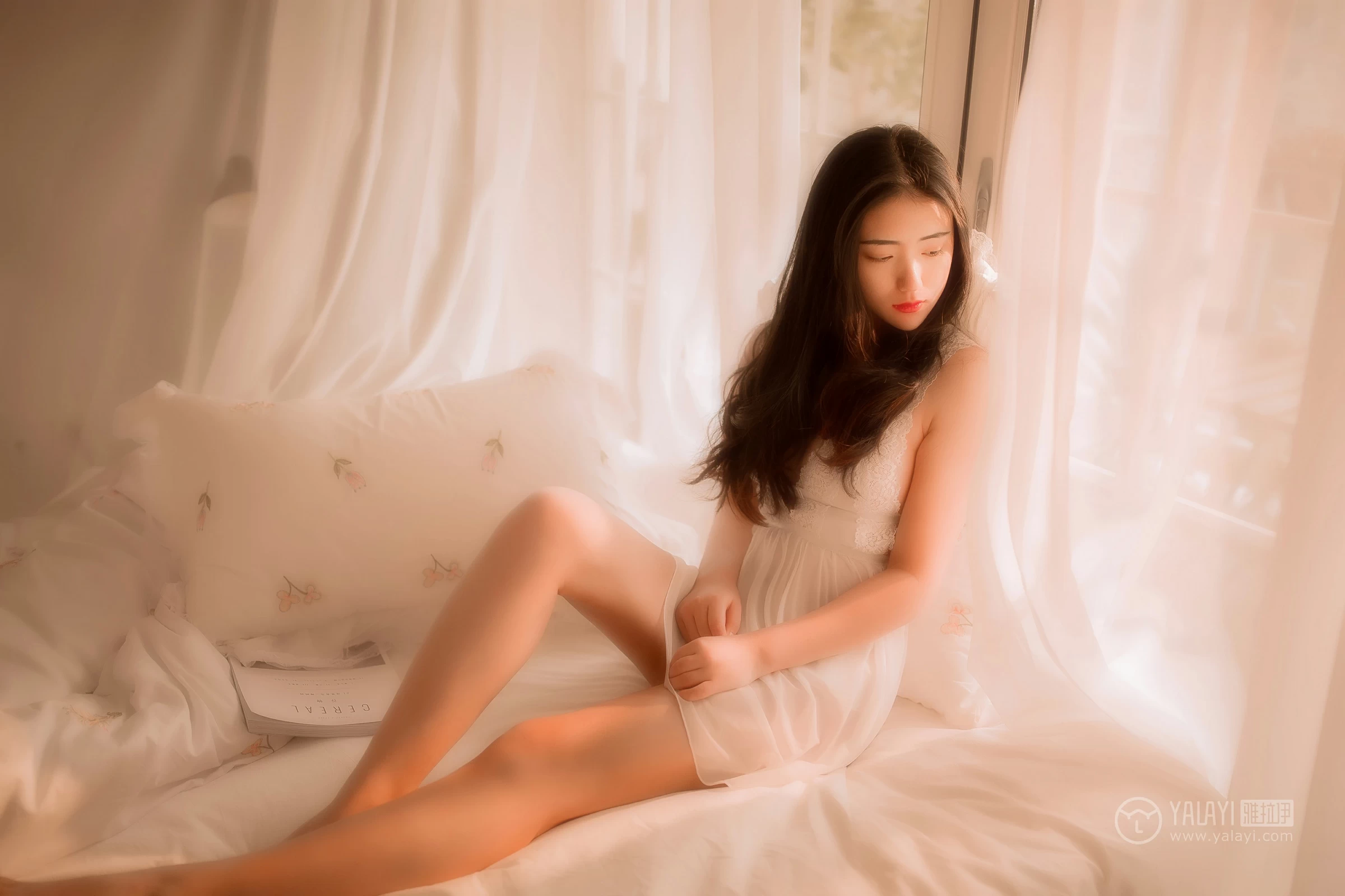 [YALAYI雅拉伊]No.208 闺房 水月沙子 白色透视情趣蕾丝睡衣裙性感私房写真集第7张