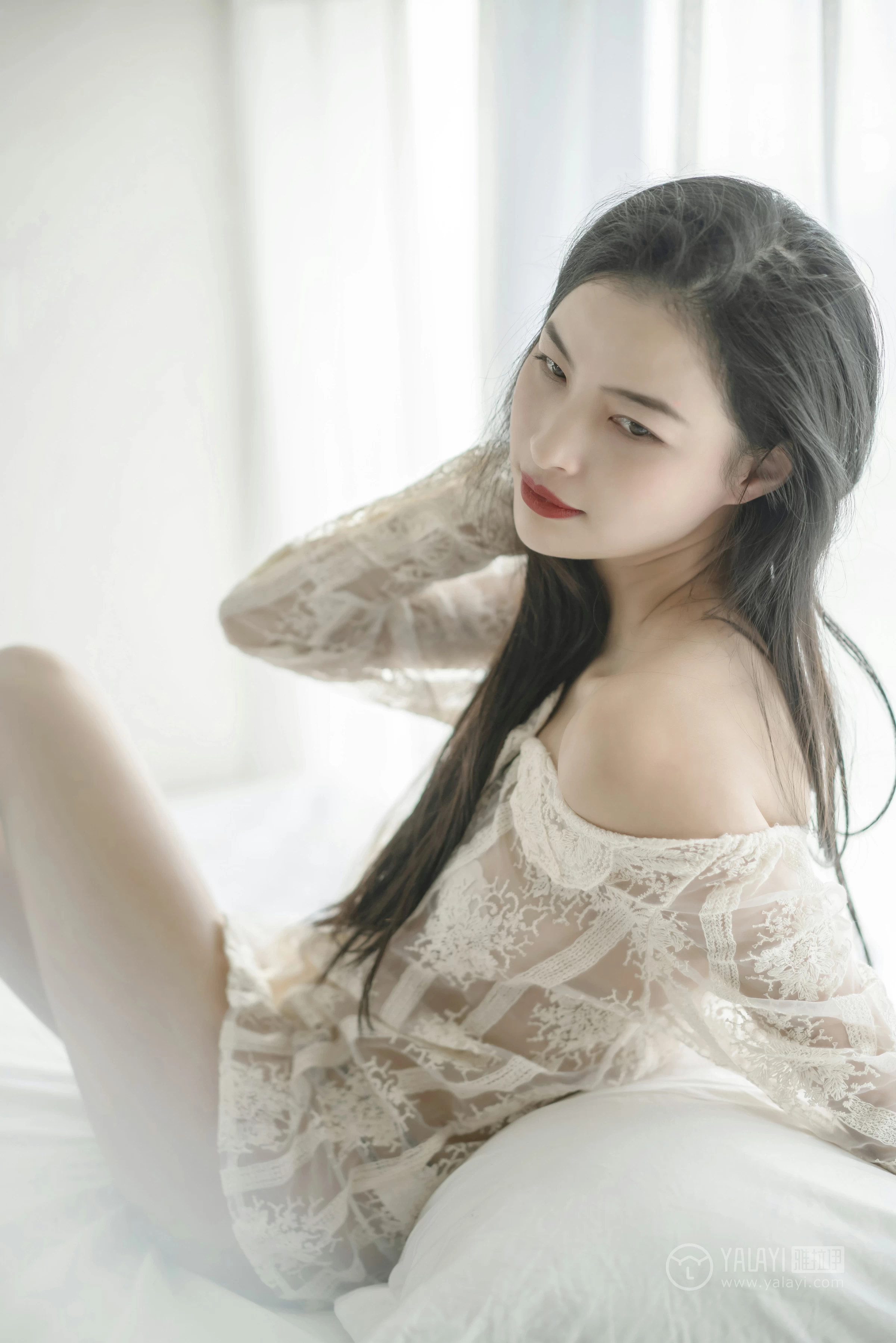 [YALAYI雅拉伊]No.280 盛夏的果实 小竹 情趣透视镂空衬衫加白色内衣性感私房写真集第6张